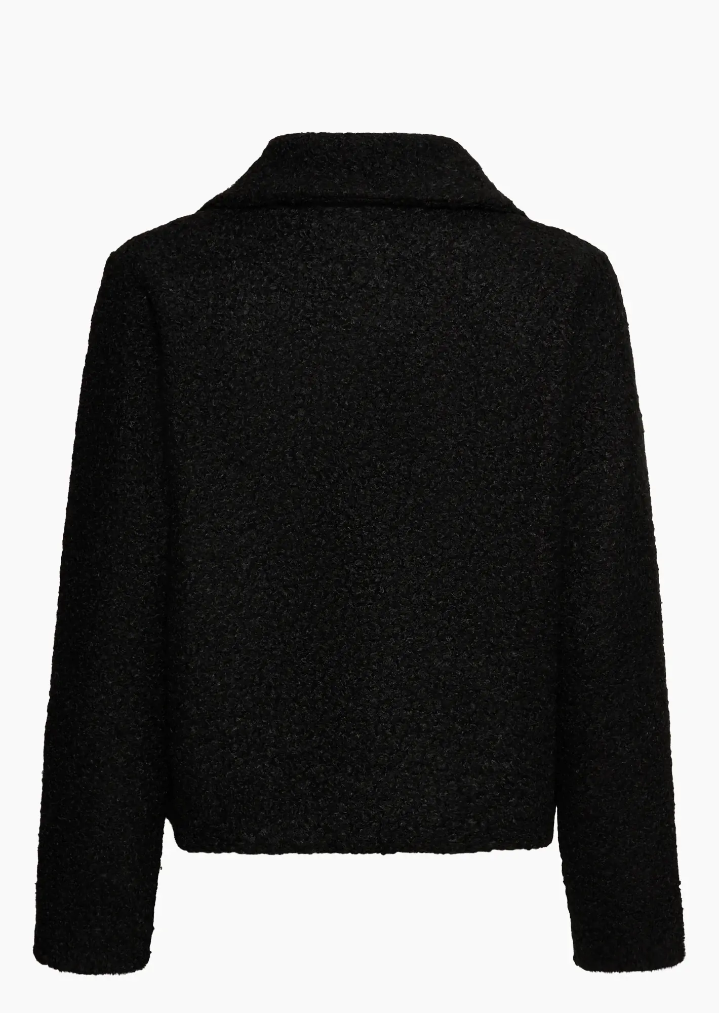 Bouclé-Jacke mit Schleifen, schwarz