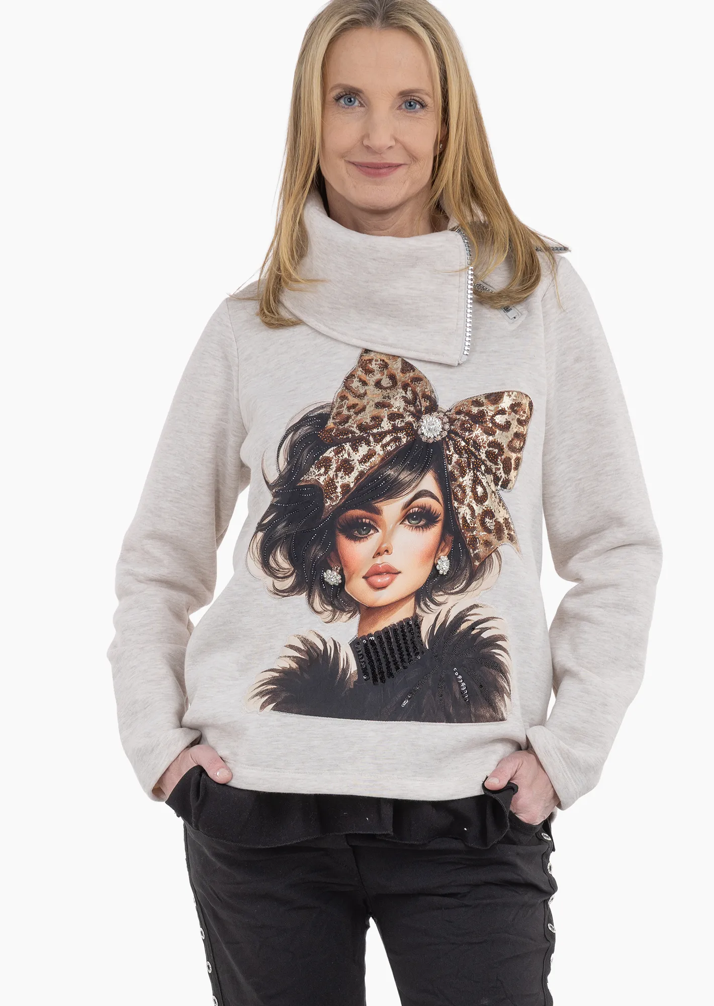 Sweatpullover 'Cute', sand-melange