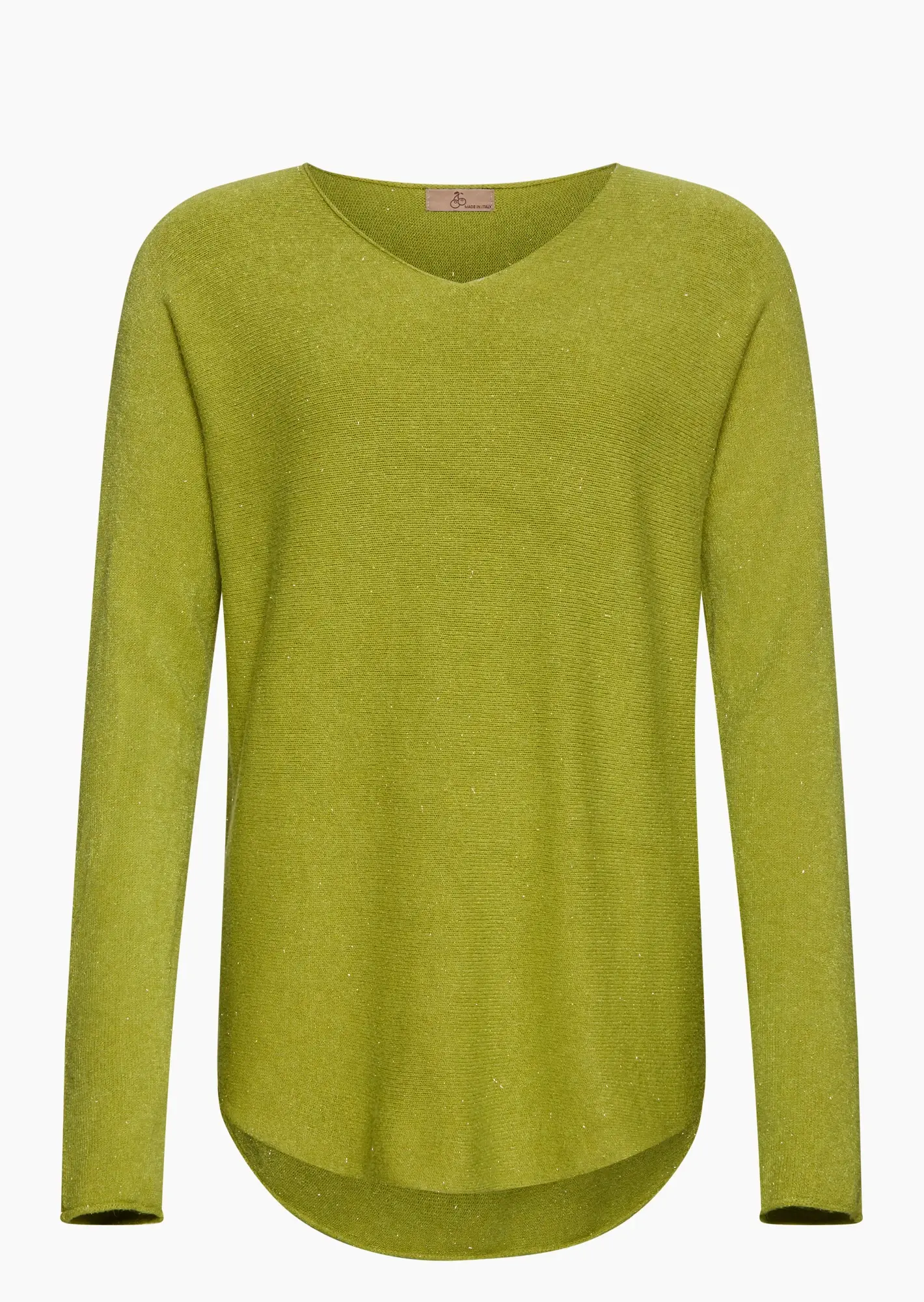 feingestrickter Pullover 'Glitzer', pistazie