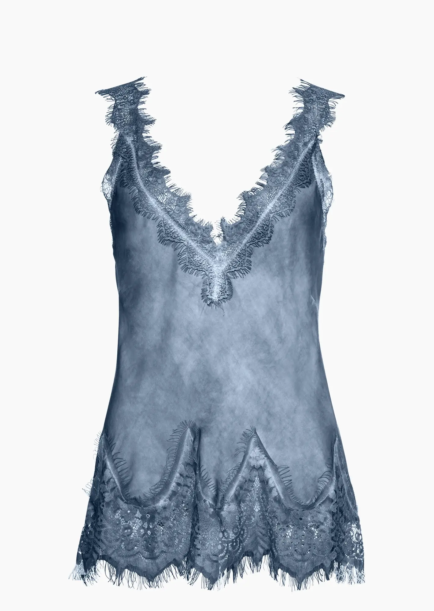 Basics Top aus Viskose-Satin, blue