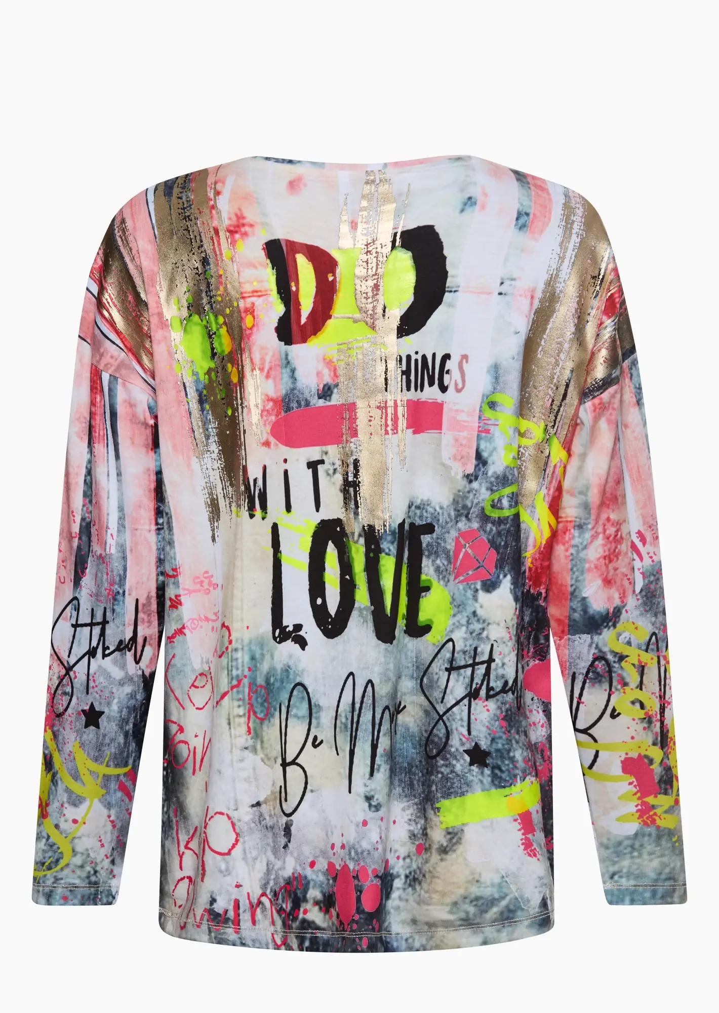 Langarmshirt mit Alloverprint, bunt
