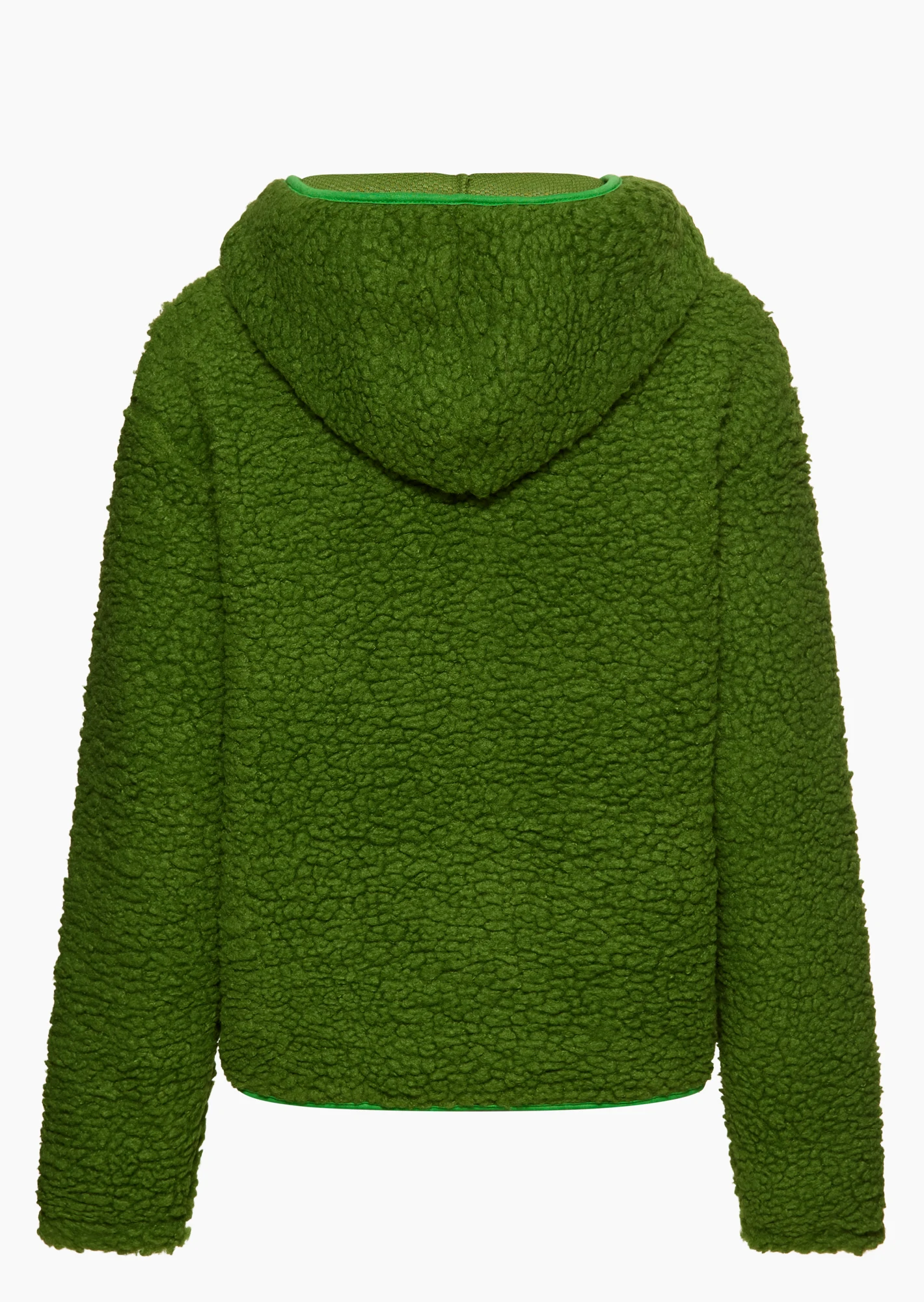 Sweatjacke in Teddy-Fleece, grün