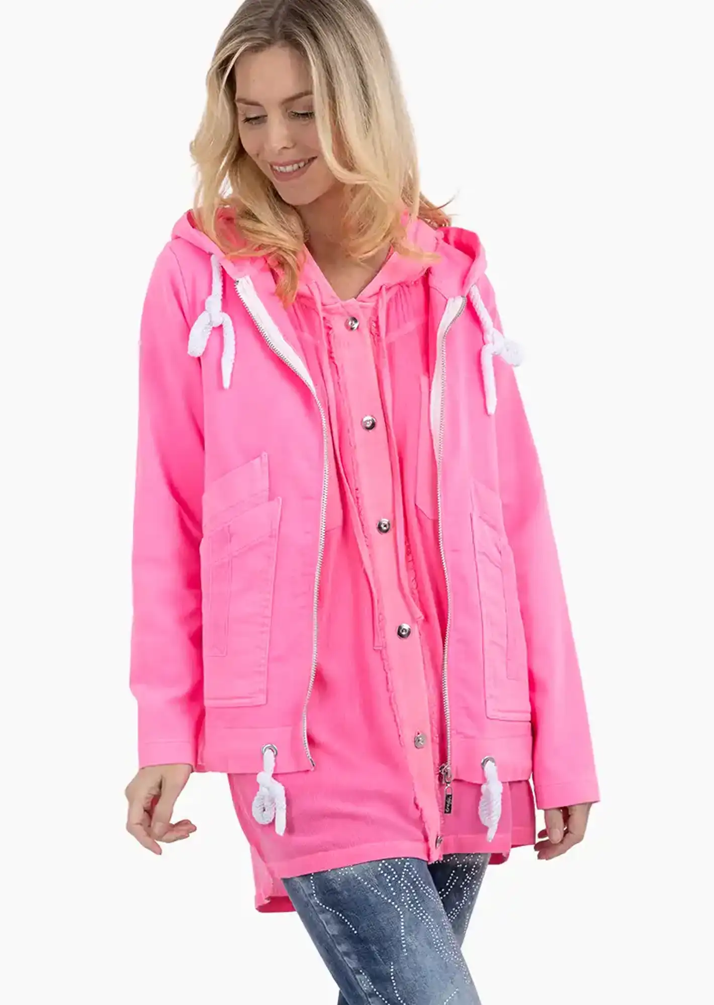 stylische Jacke, neonpink