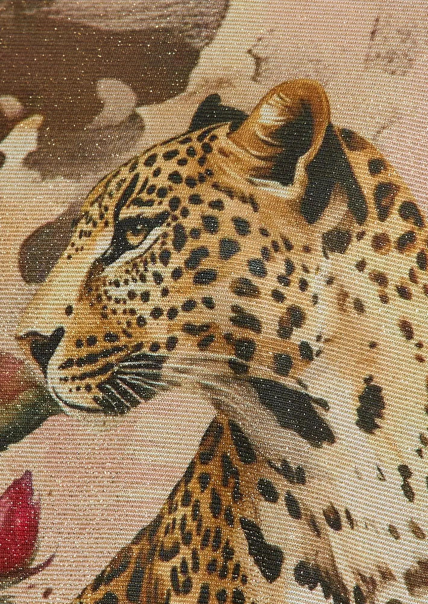 Langarmshirt mit Leo & Glitzer, crema