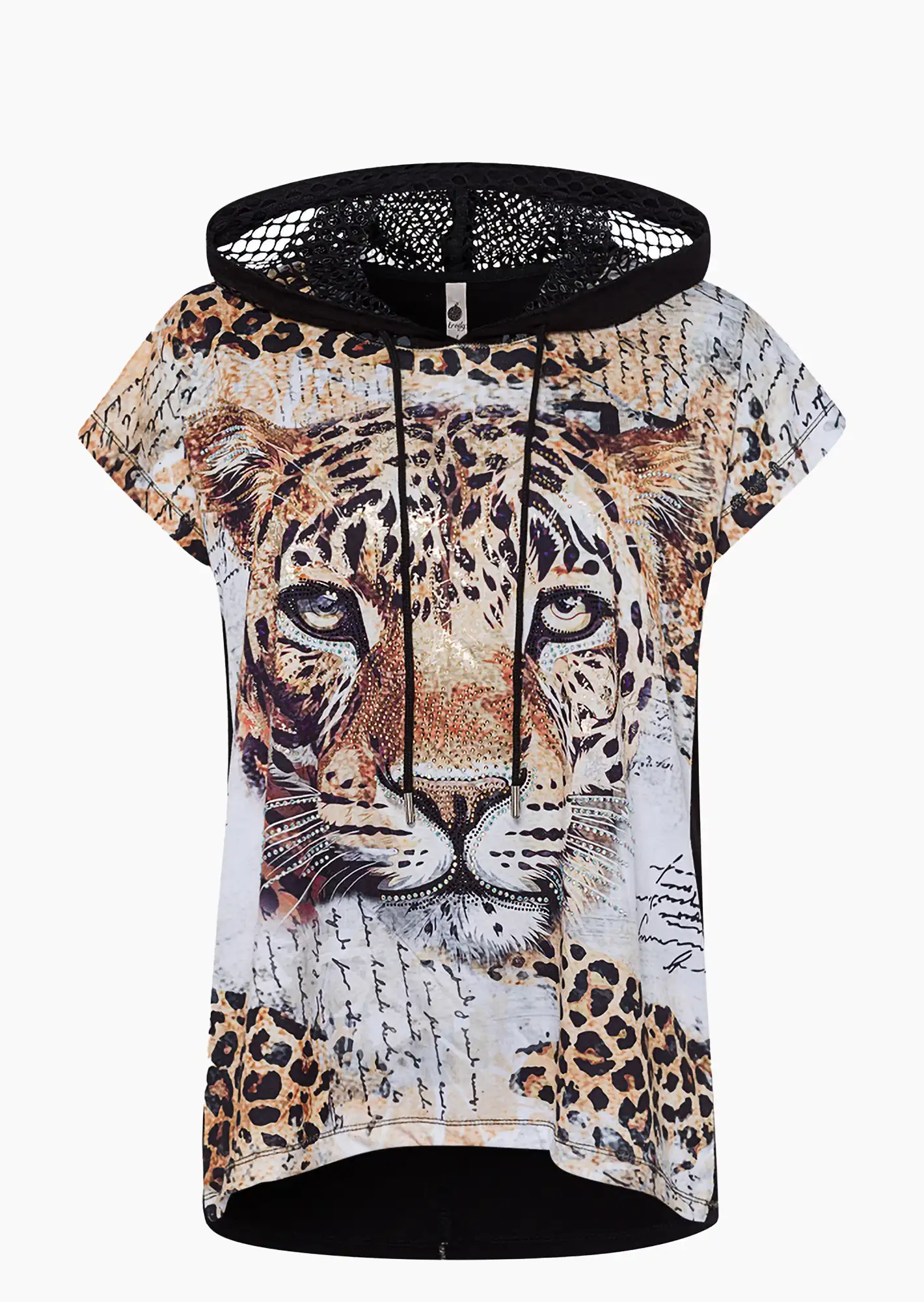 Shirt mit Leopard, schwarz
