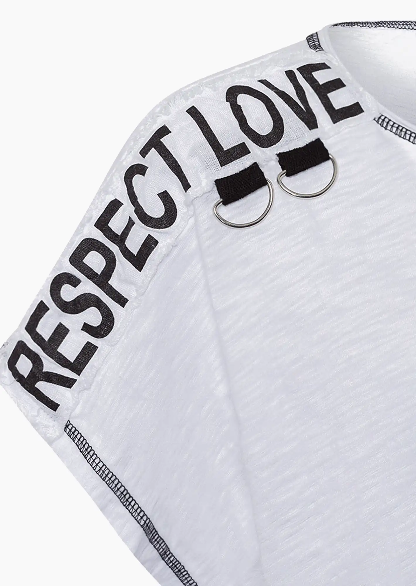 Shirt mit Lettering, weiß