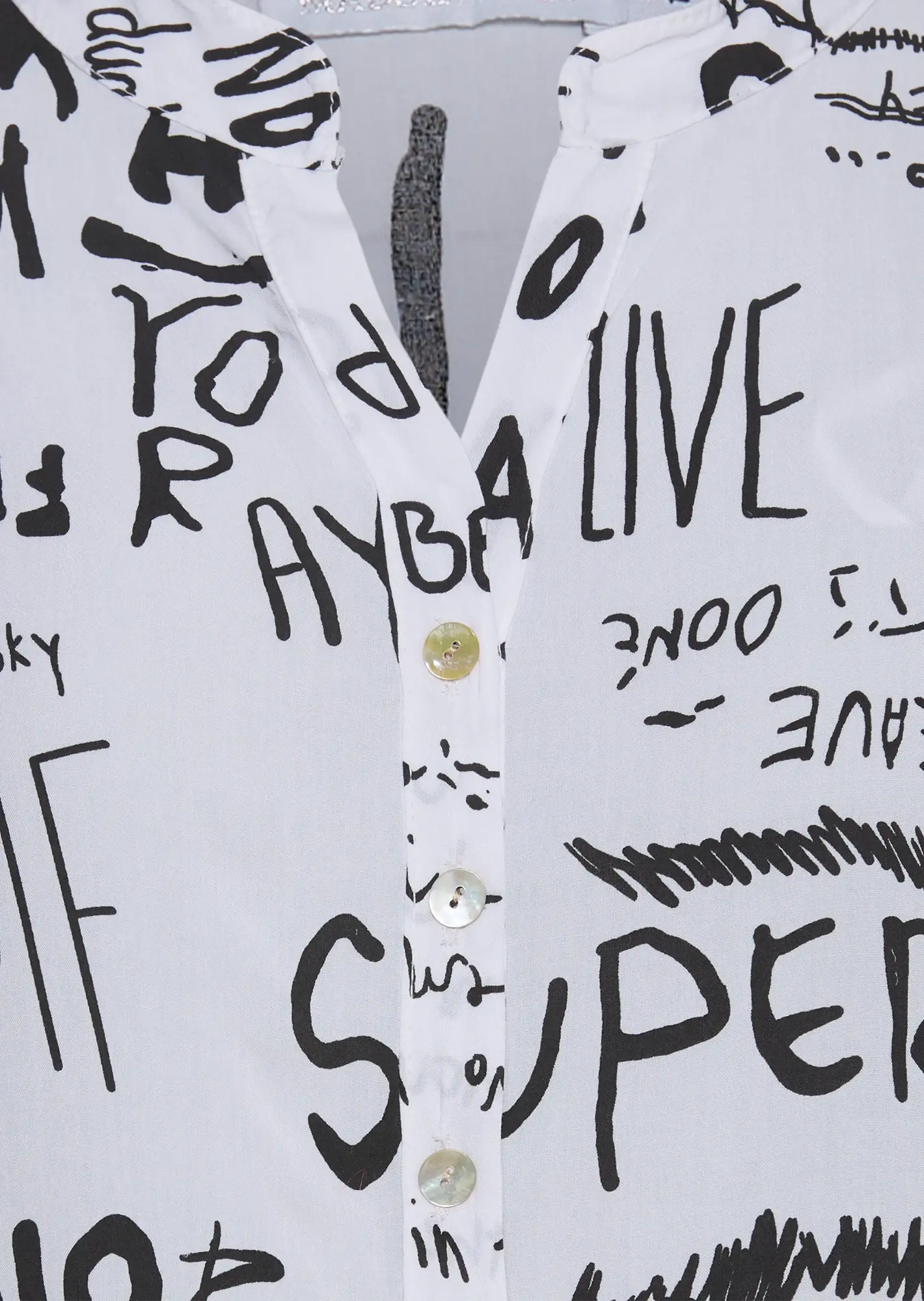 Bluse mit Lettering, offwhite