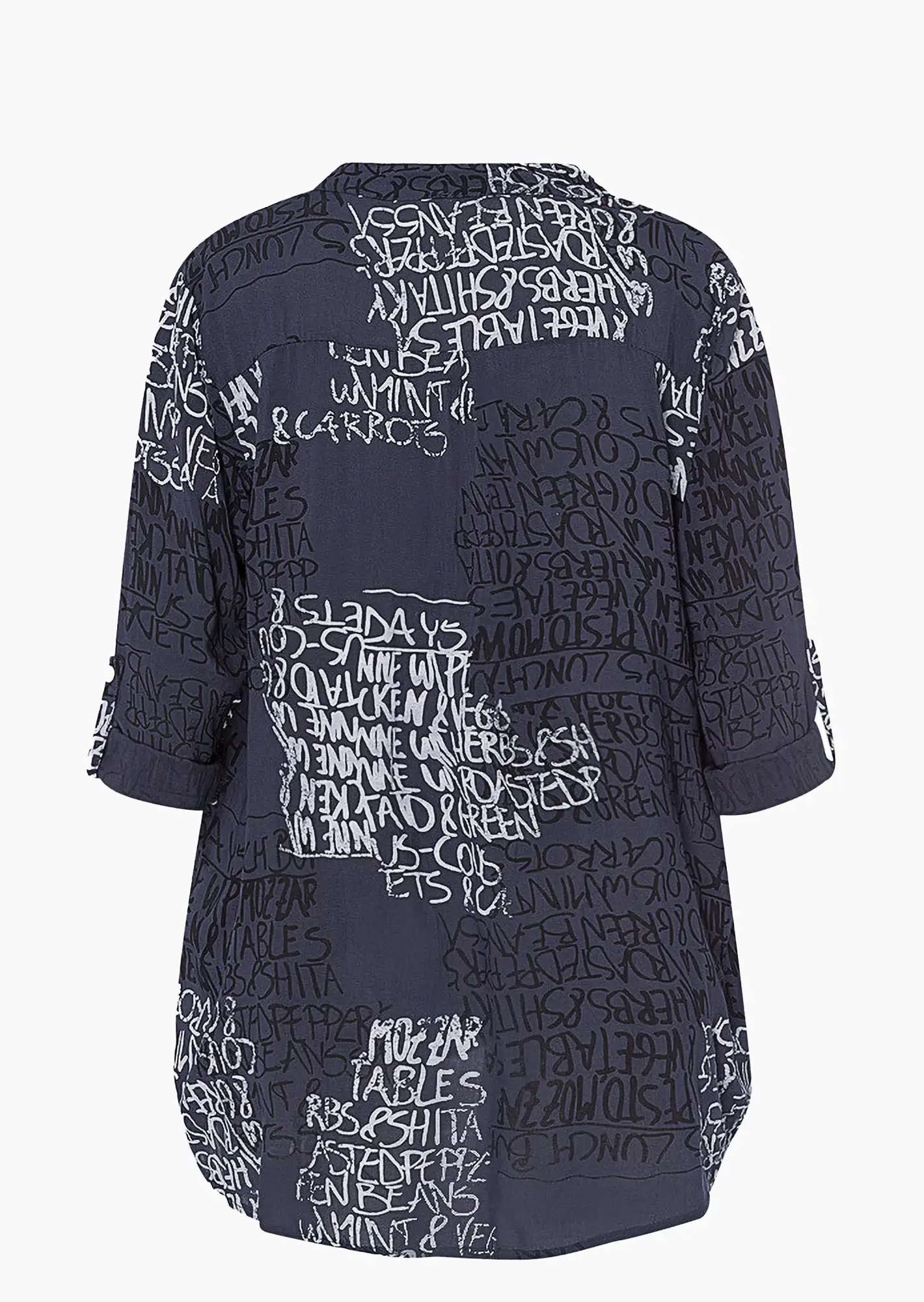 Bluse im Alloverprint, navy