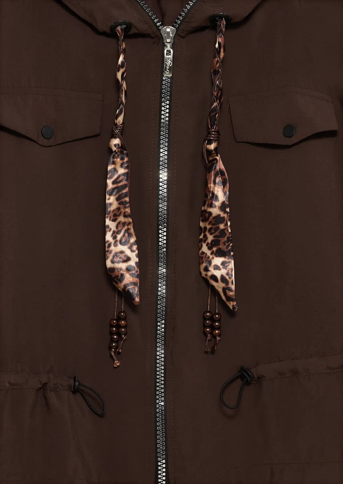Leichte Modaljacke mit Animaldetails, taupe
