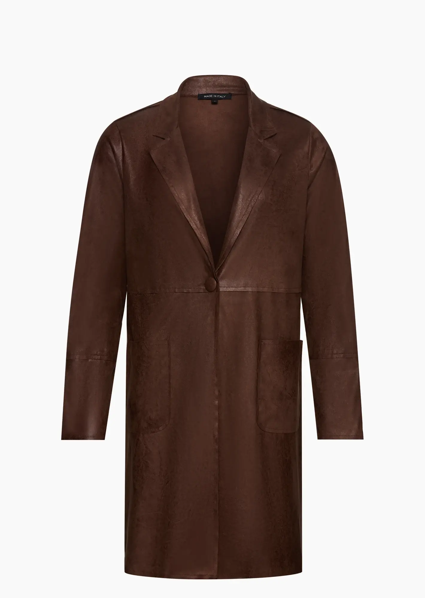 Mantel in Leder-Optik, schoko