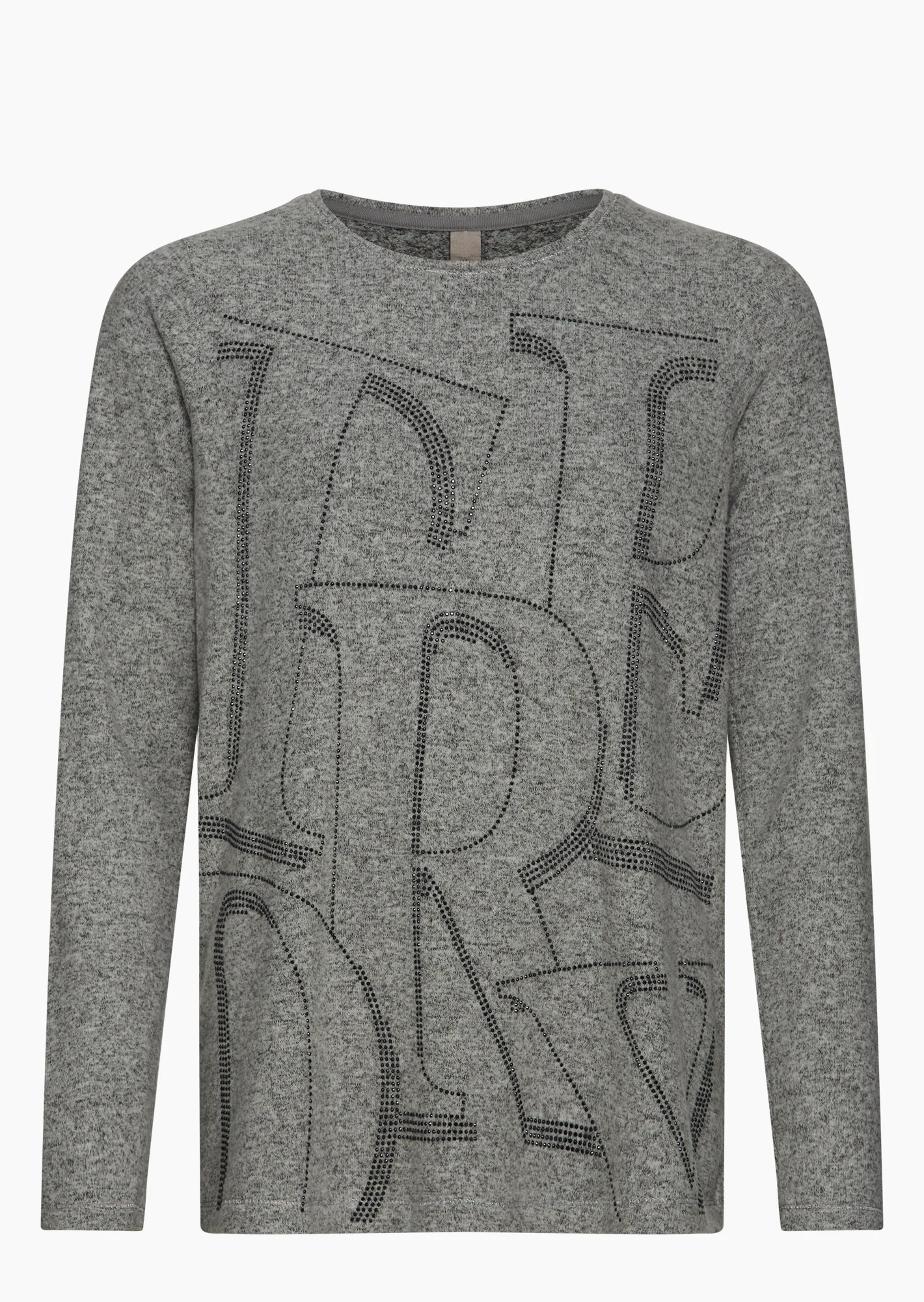 Langarmshirt kuschelig, silber-melange