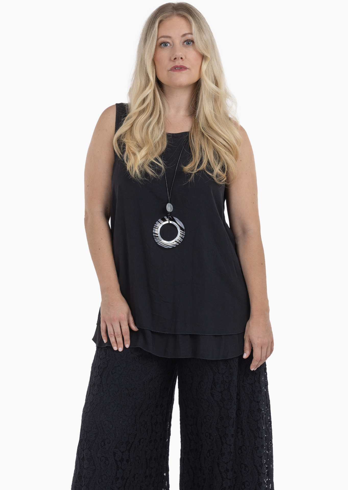 Top im Layeringstyle, schwarz