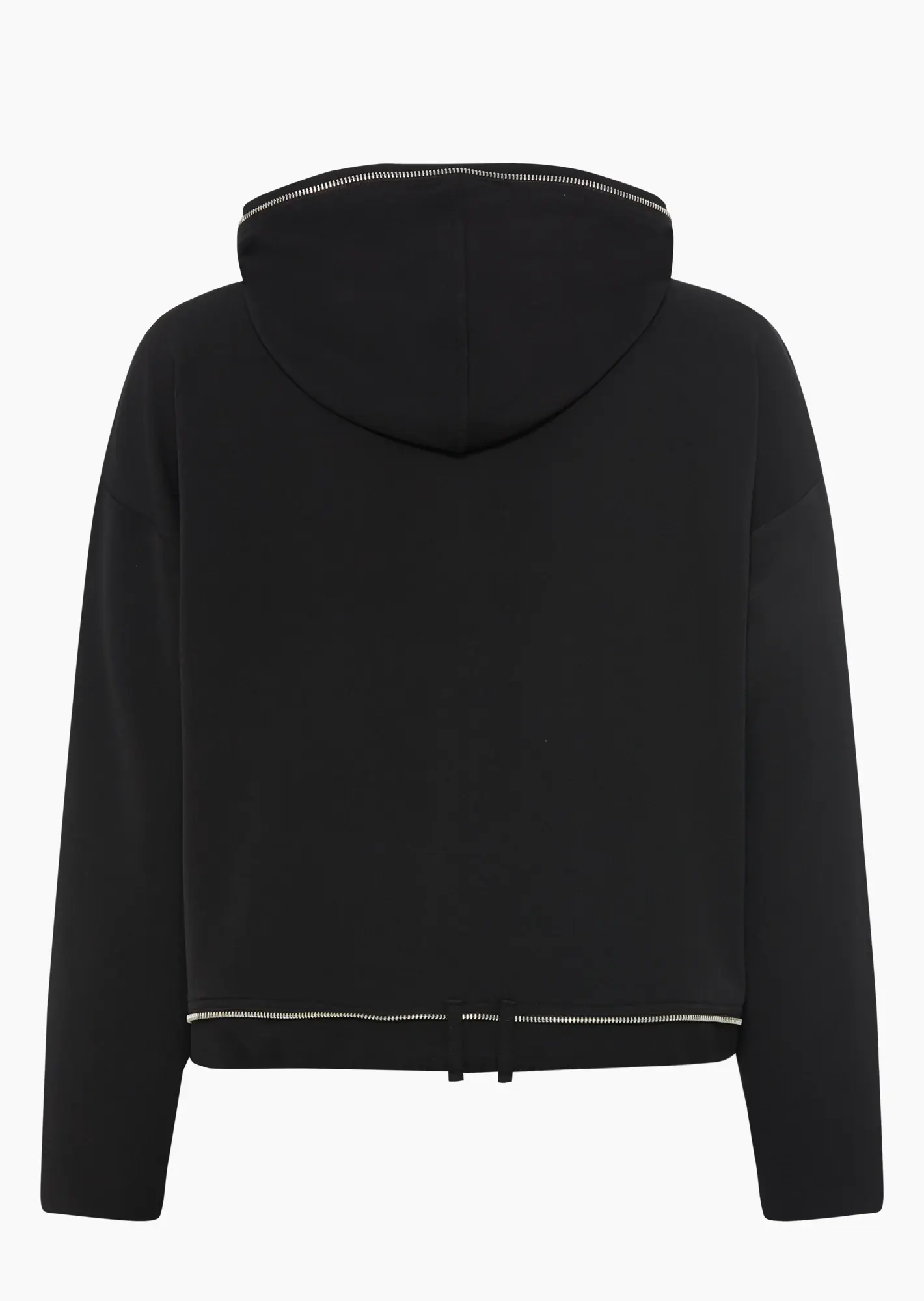 Shirtjacke mit Reißverschlüssen, schwarz