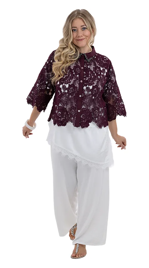 Spitze in plum