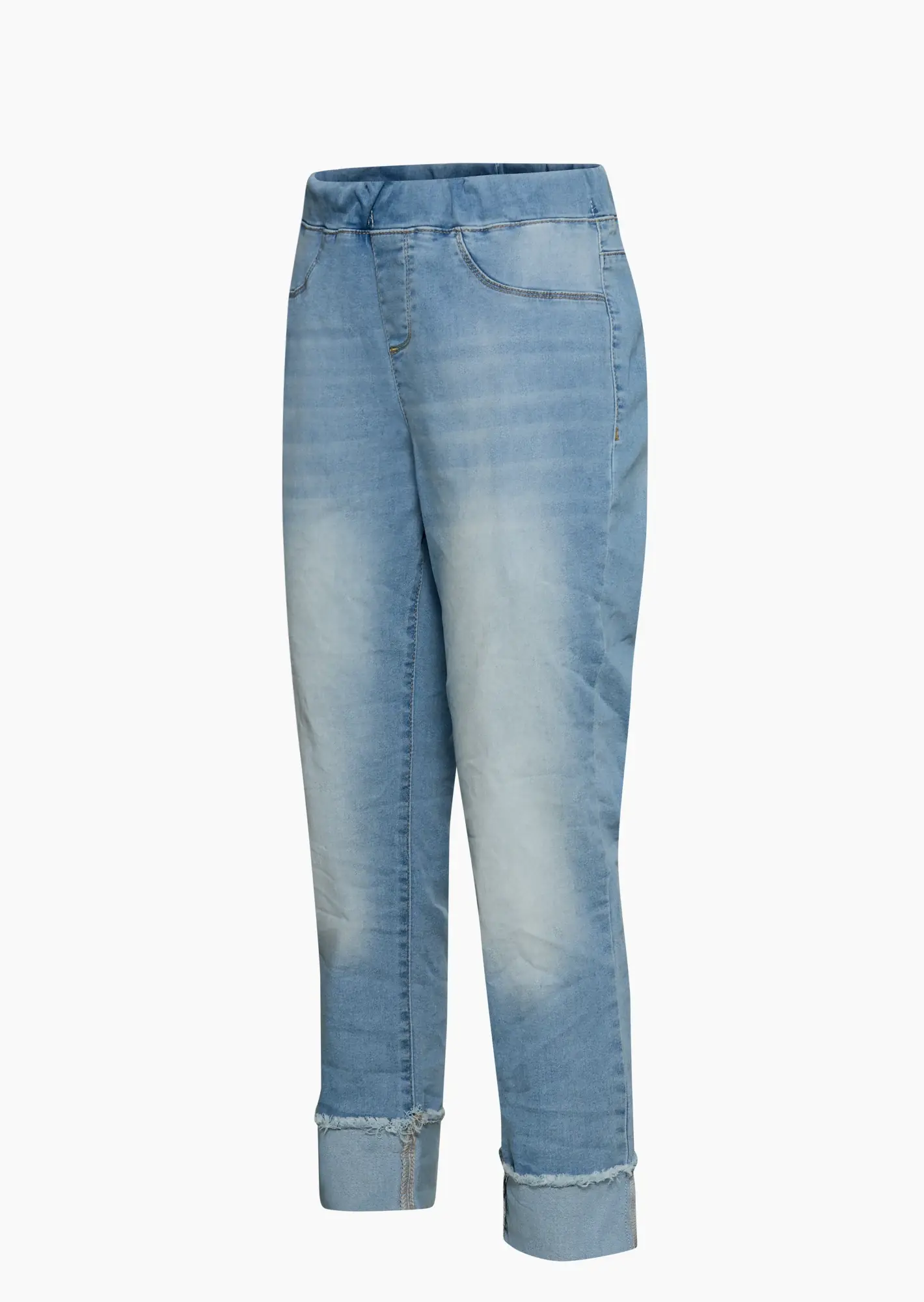 Jeggings mit Turn-up, light blue denim
