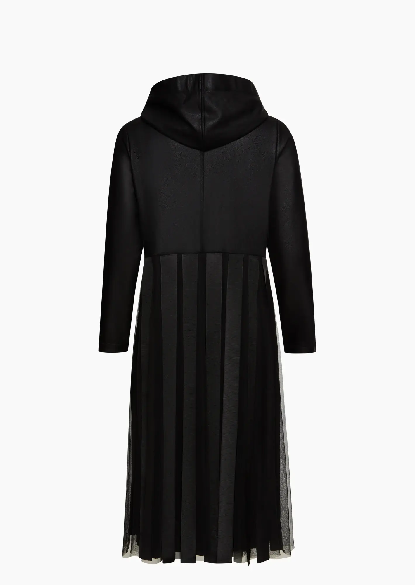 Sweatmantel mit Bändern, schwarz