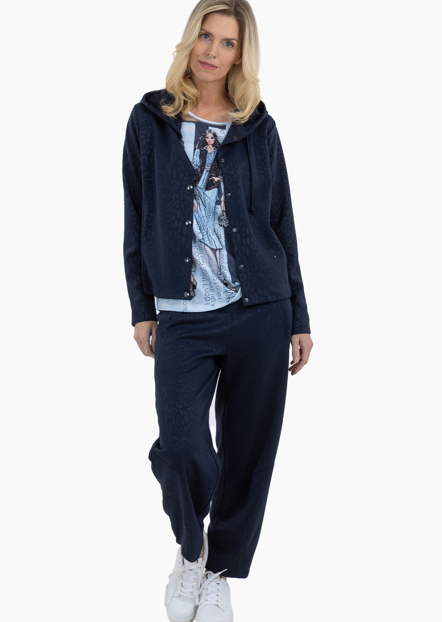 Joggpants mit Leoprägung, navy