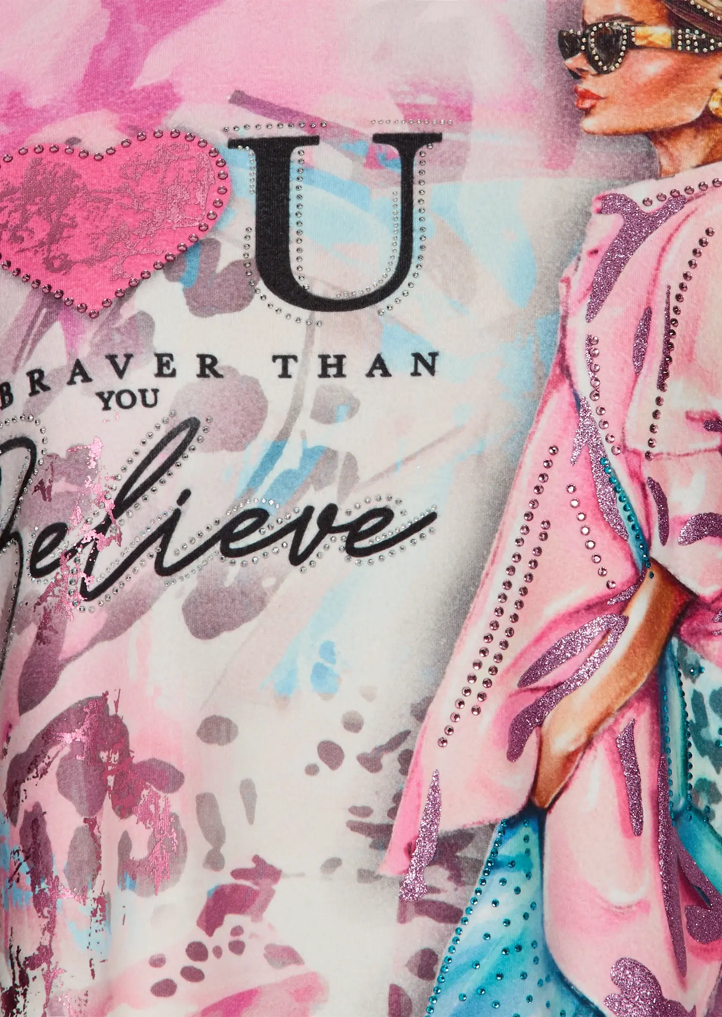 Langarmshirt 'YOU', pink