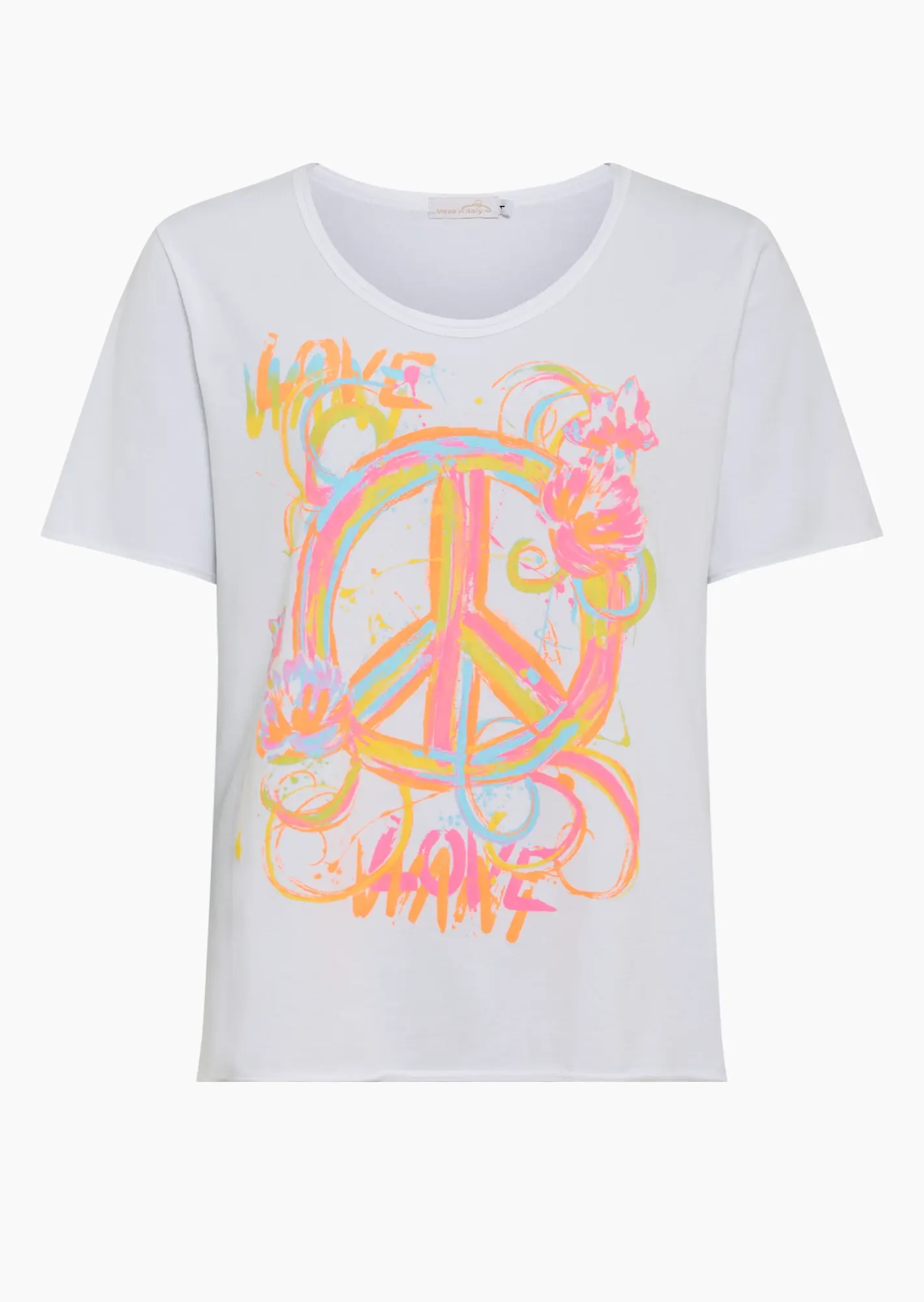 Shirt mit knalligem Print, weiß