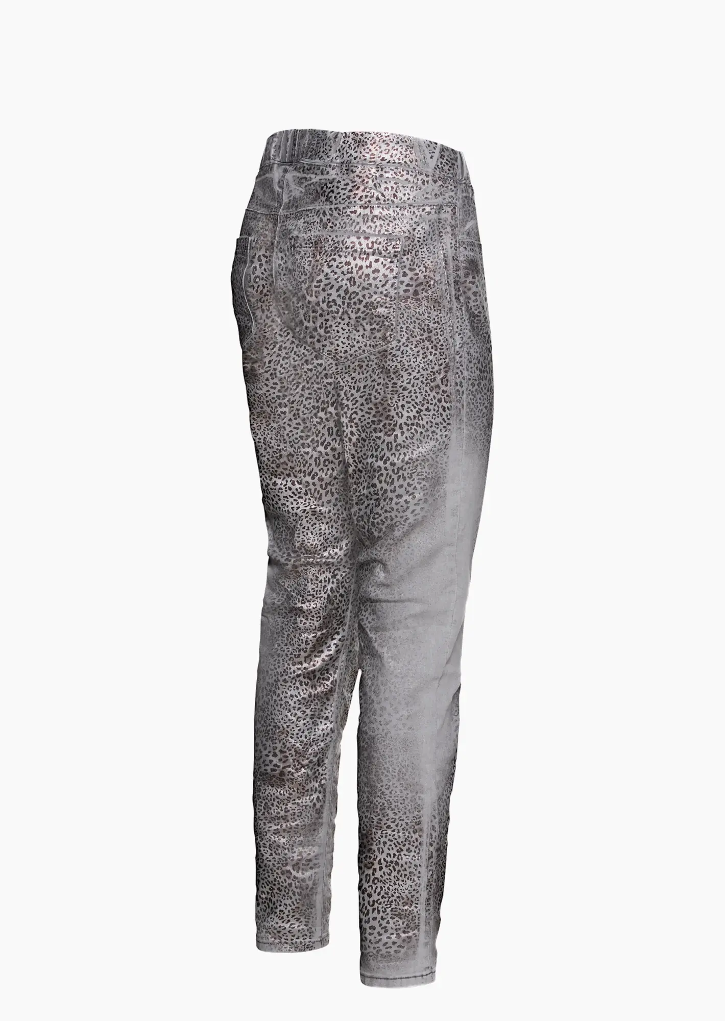 Jeggings im Leo-Look, light grey