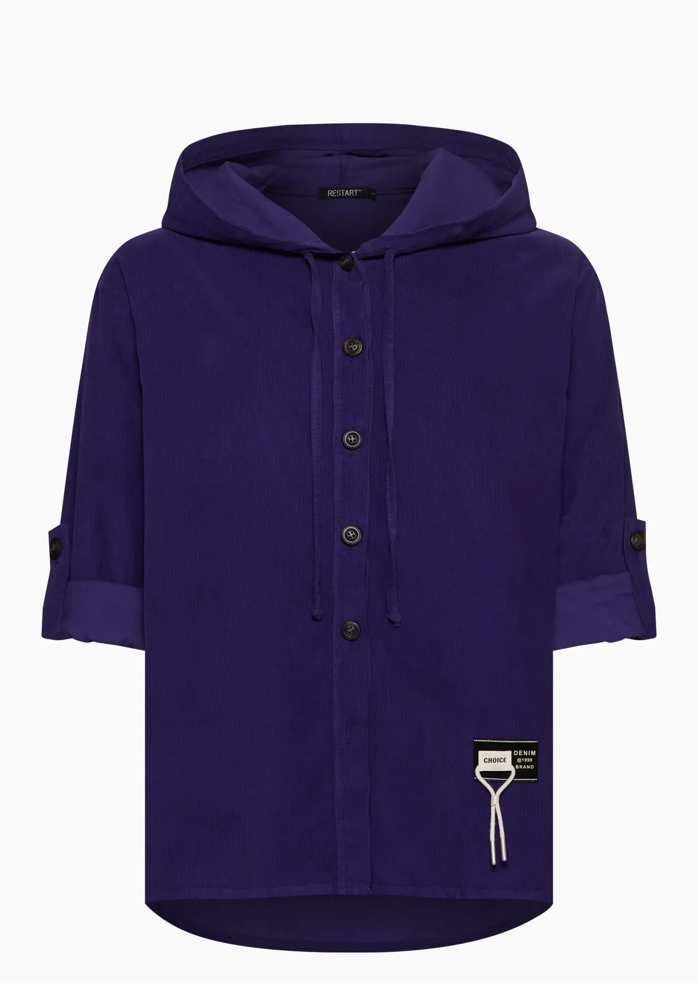 Cordhemd mit Kapuze, electric purple