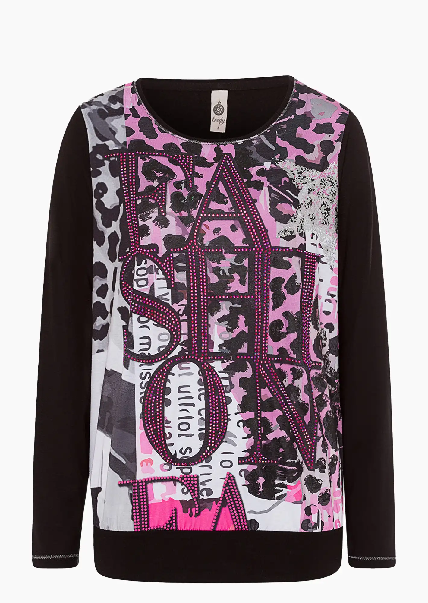 Langarmshirt 'Fashion', schwarz