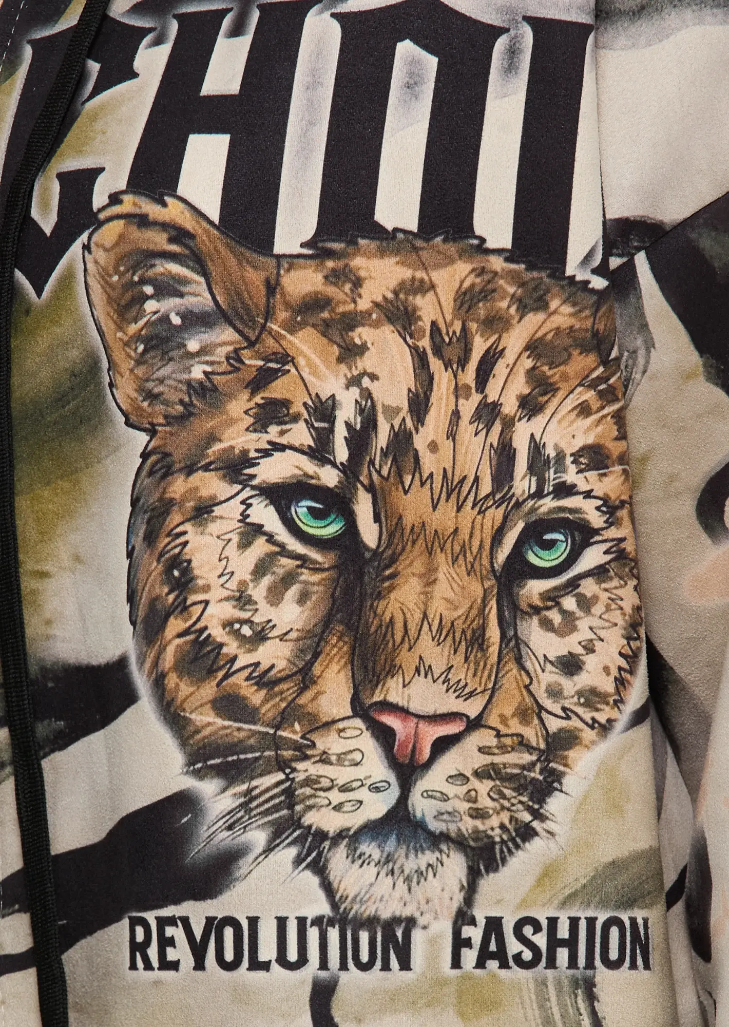 Mantel in Suede-Optik, crema-schwarz