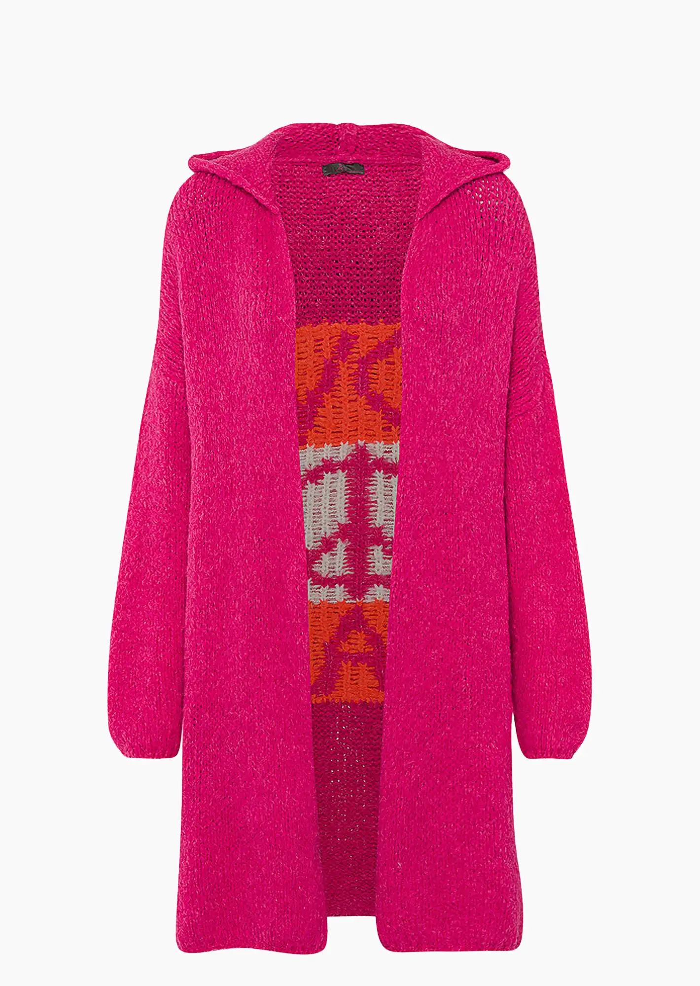 Strickjacke mit Lettering, pink flash