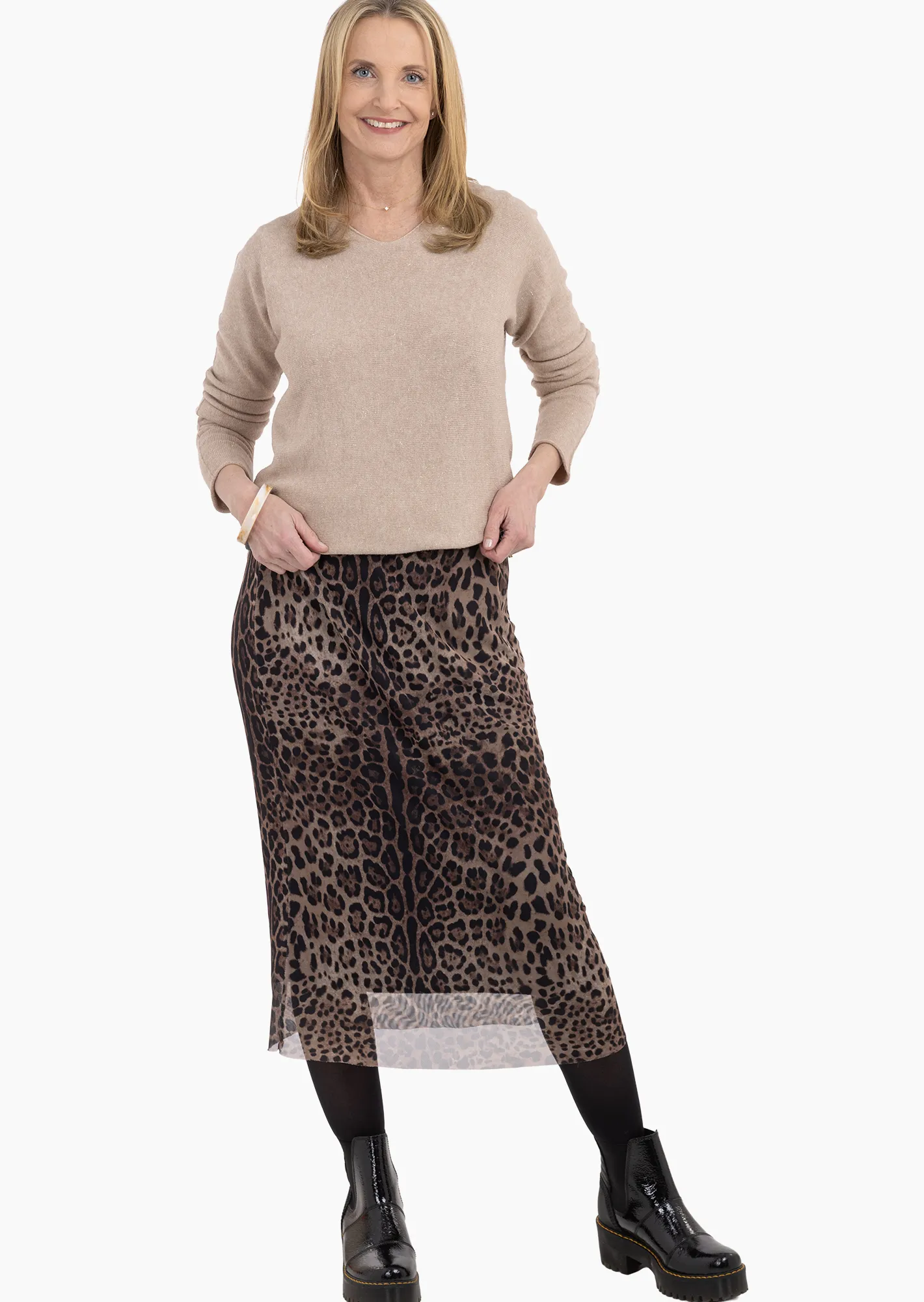 Rock in Leoprint, taupe