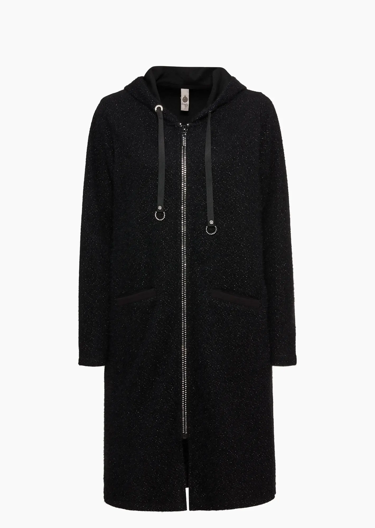 Mantel mit Glitzereffekten, schwarz