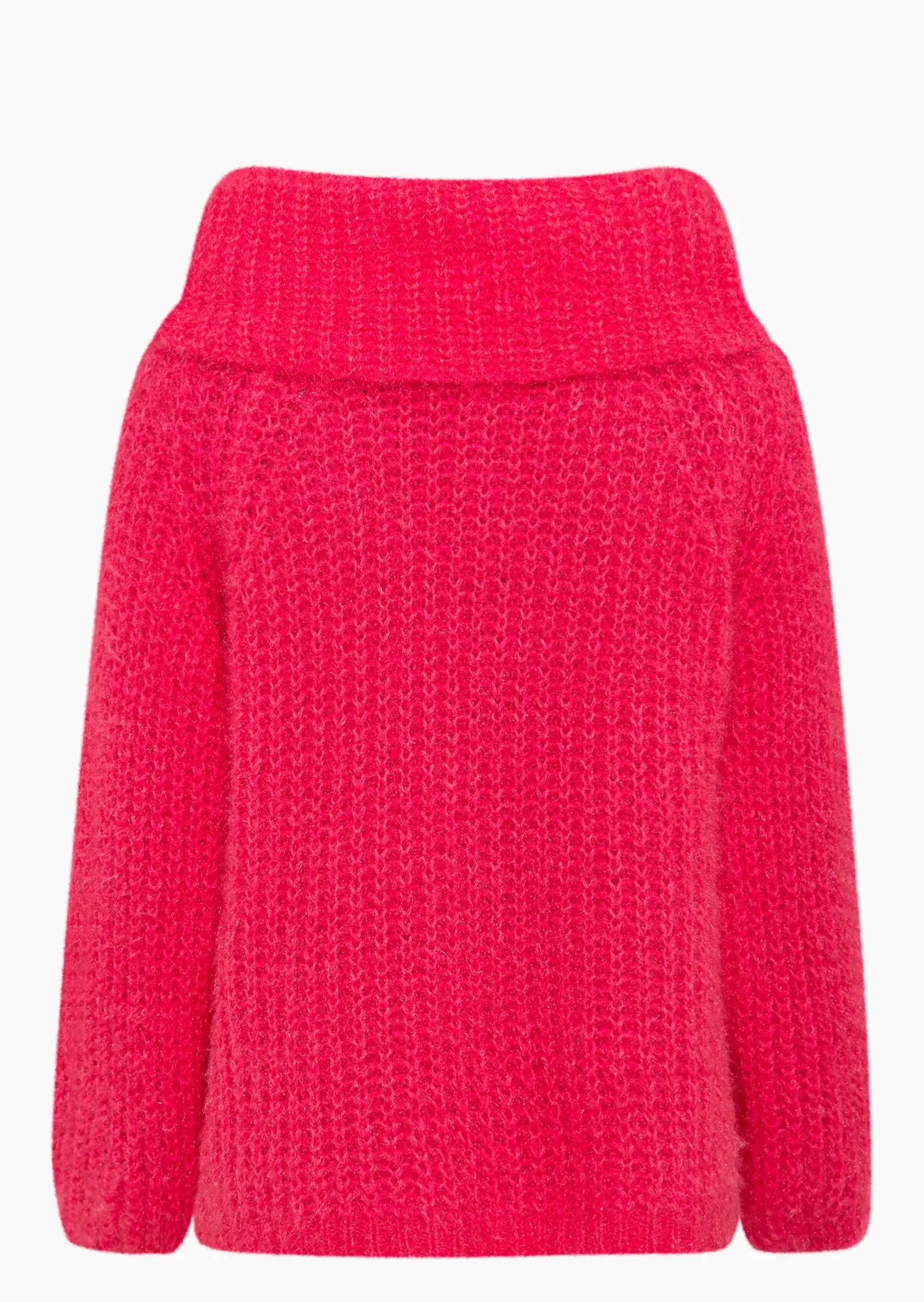 Strickpullover mit Rollkragen, pink