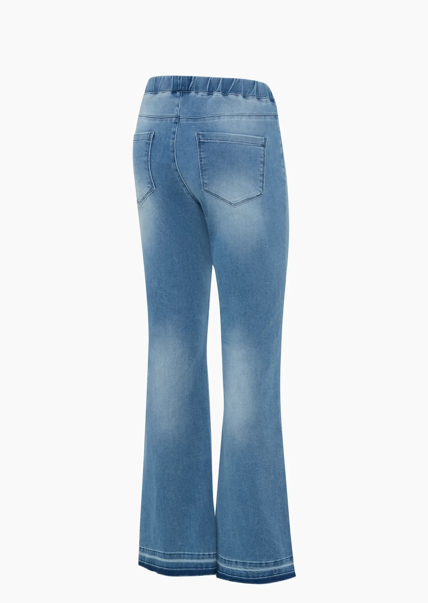 Jeggings im Bootcut-Style 'Ziersteine', light blue denim