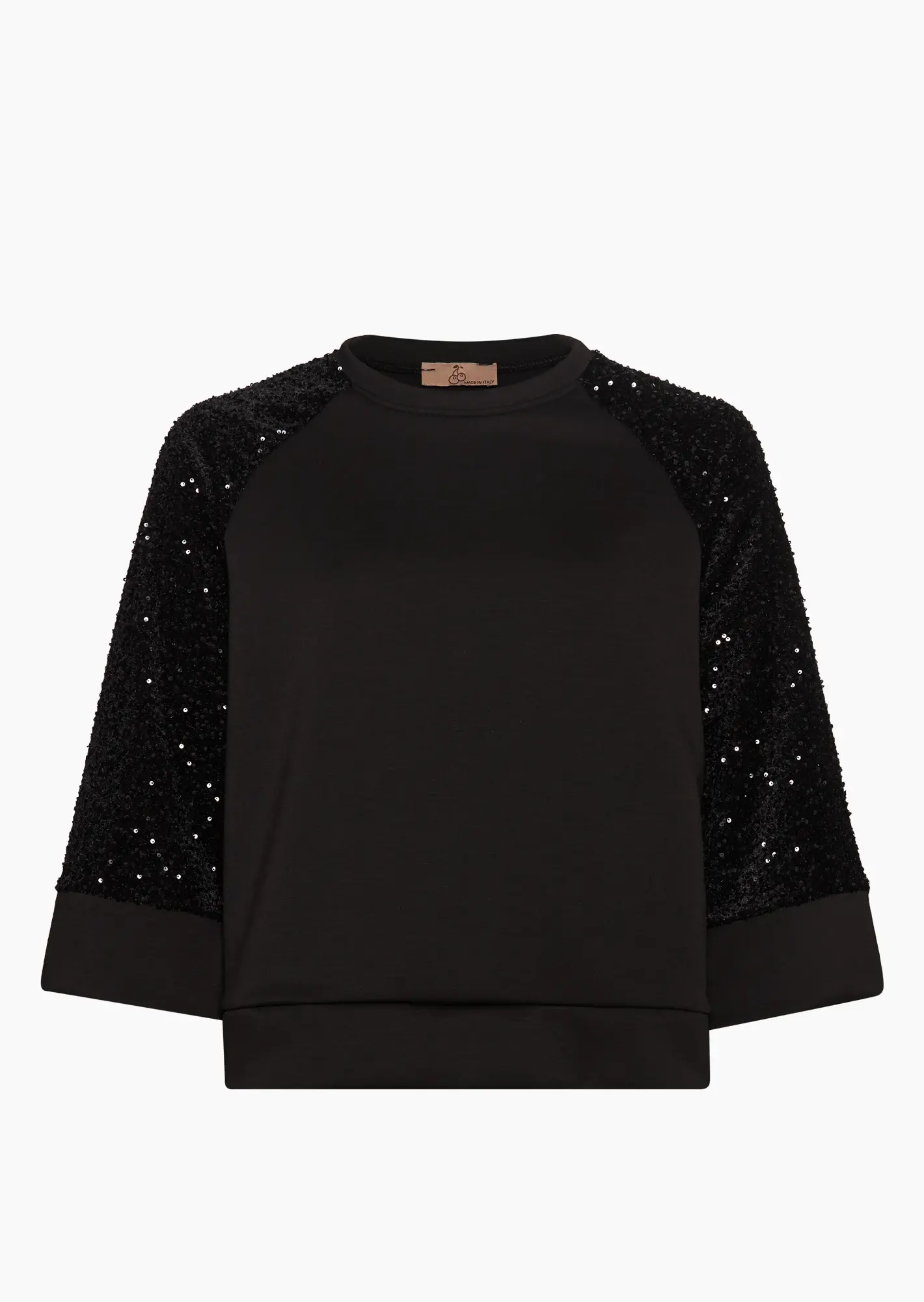 Sweatpullover mit Pailletten, schwarz