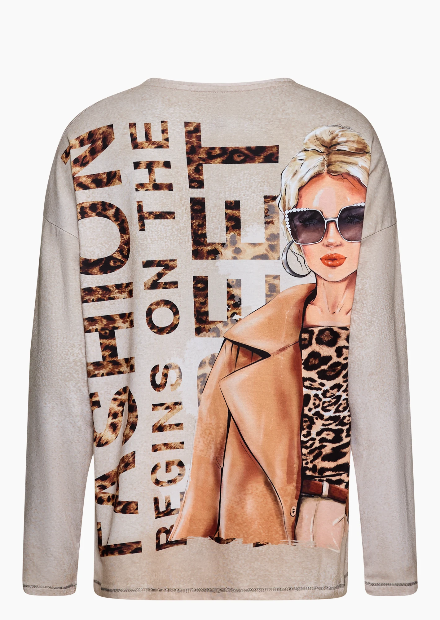 Langarmshirt 'Fashion', sand