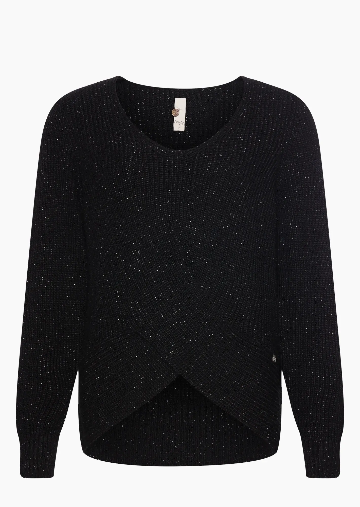 Strickpullover mit Glitzer, schwarz