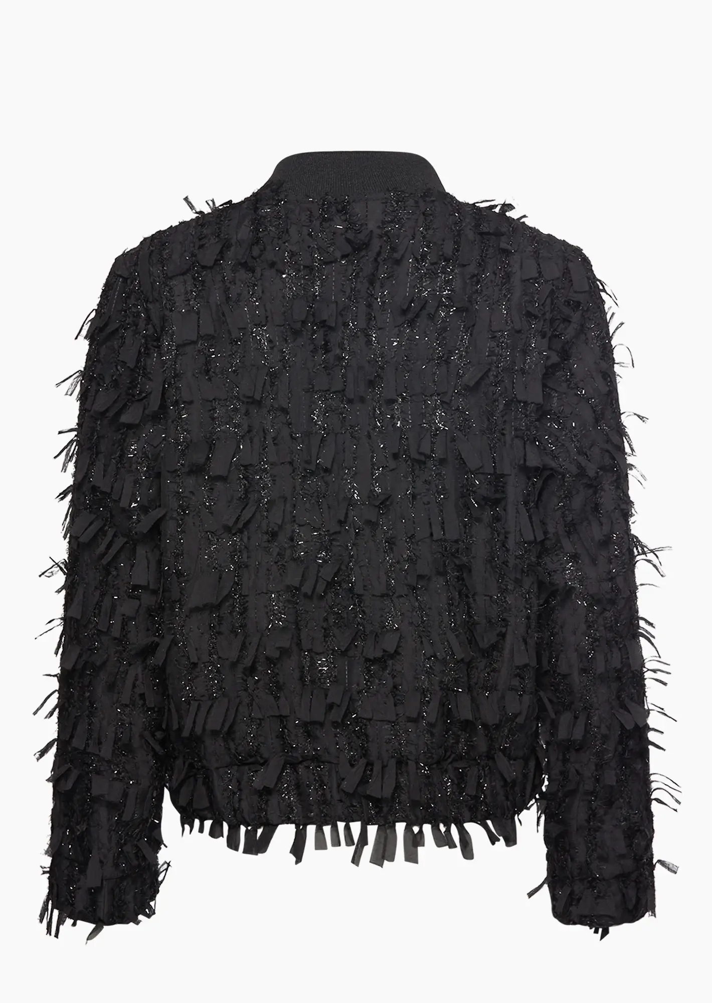 Jacke mit Glitzer & Fransen, schwarz