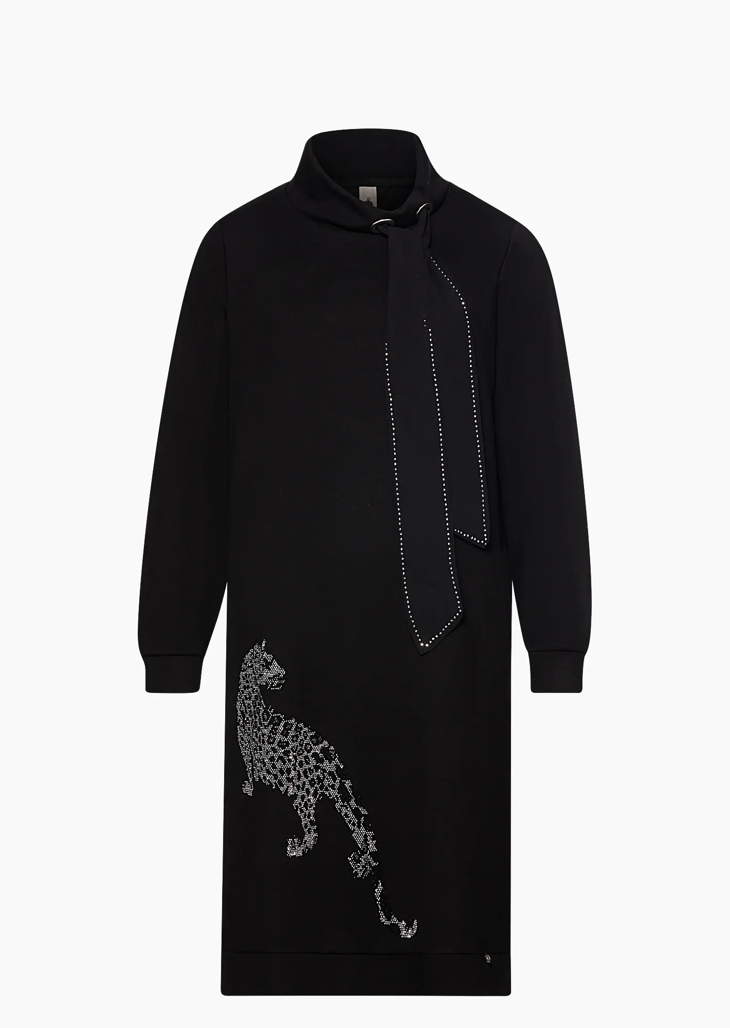 Kleid mit Glitzerleo, schwarz