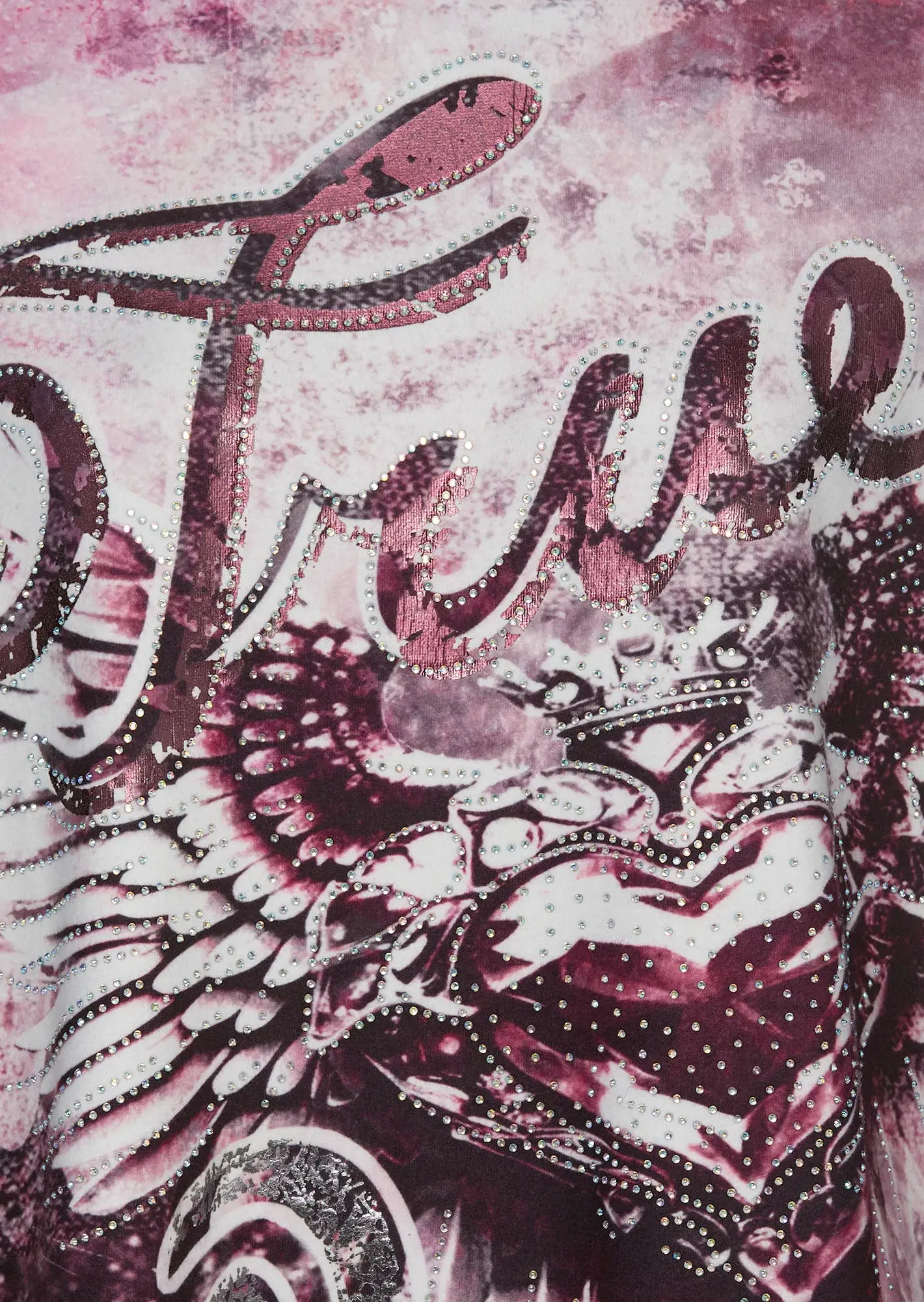 Langarmshirt 'True Love', burgund 