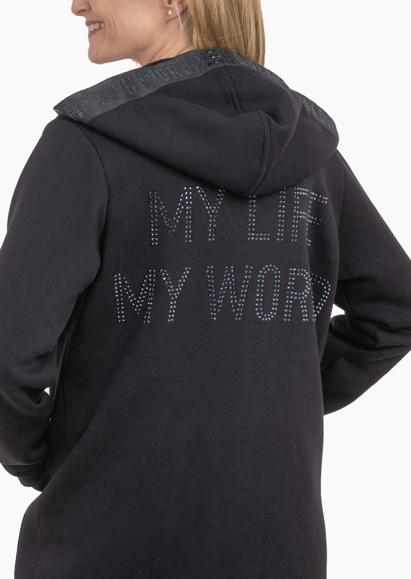 Sweatmantel 'Queen', schwarz