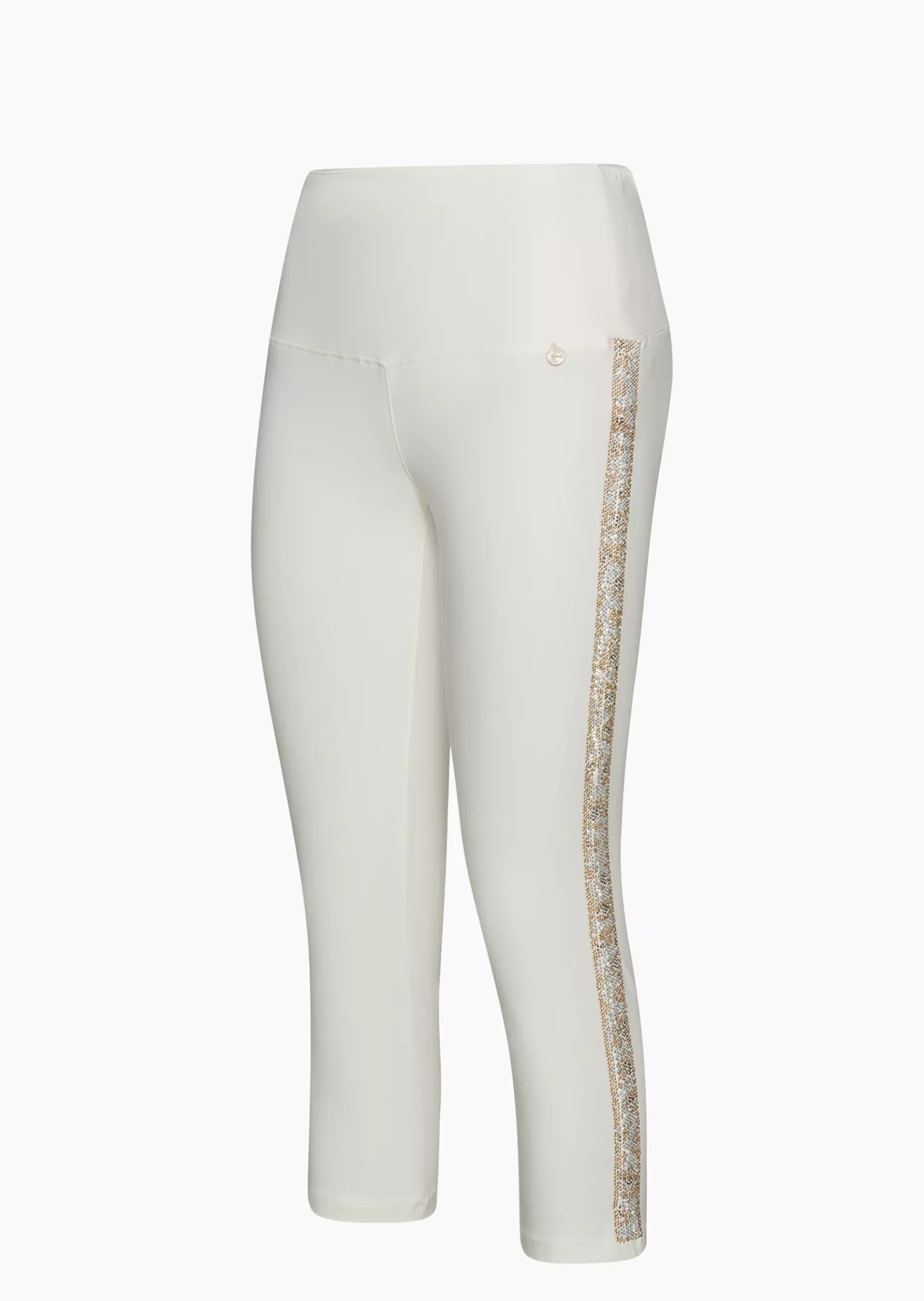 Capri-Leggings mit Galonstreifen, offwhite