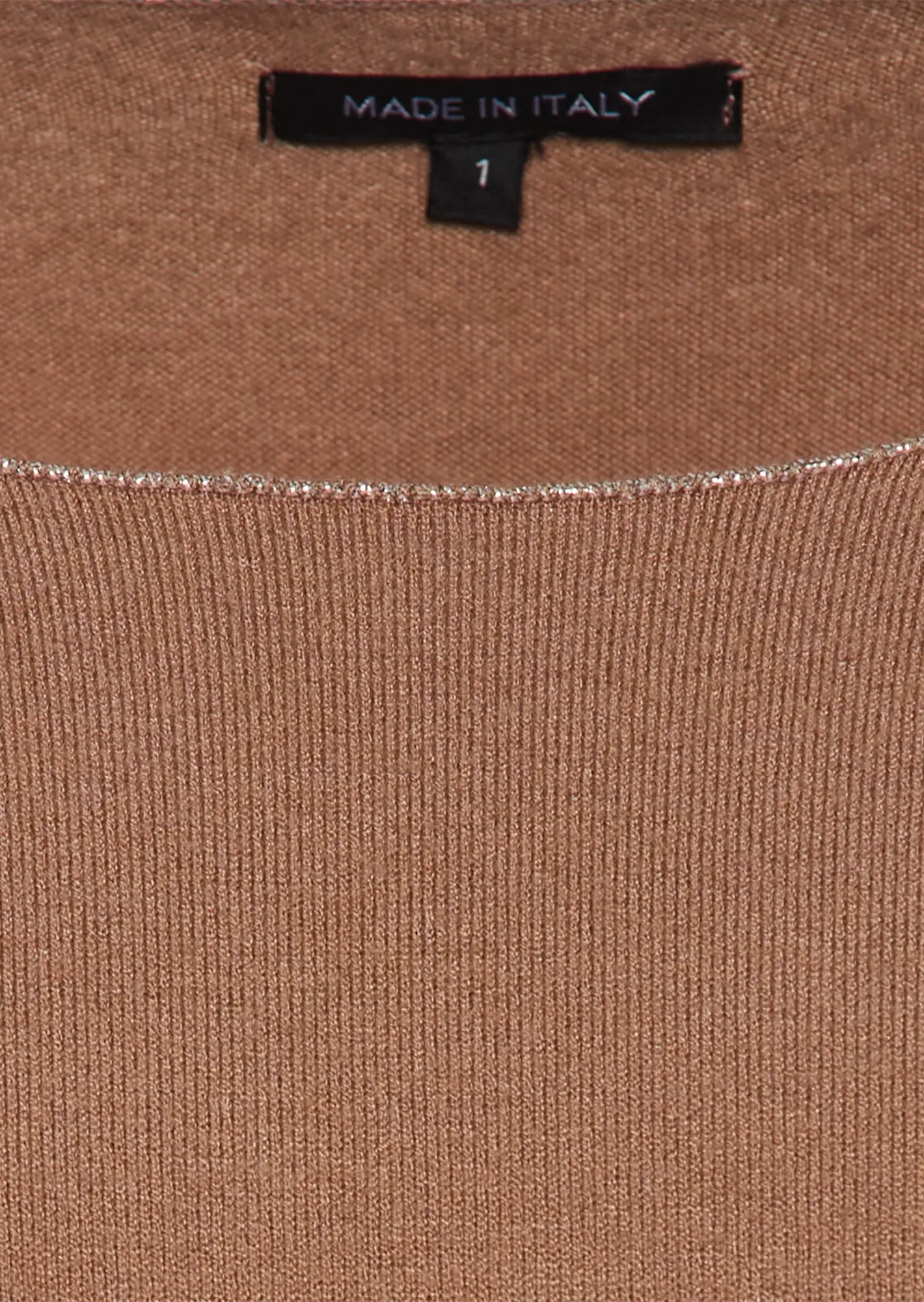 Langarmshirt in Feinstrick, cappuccino