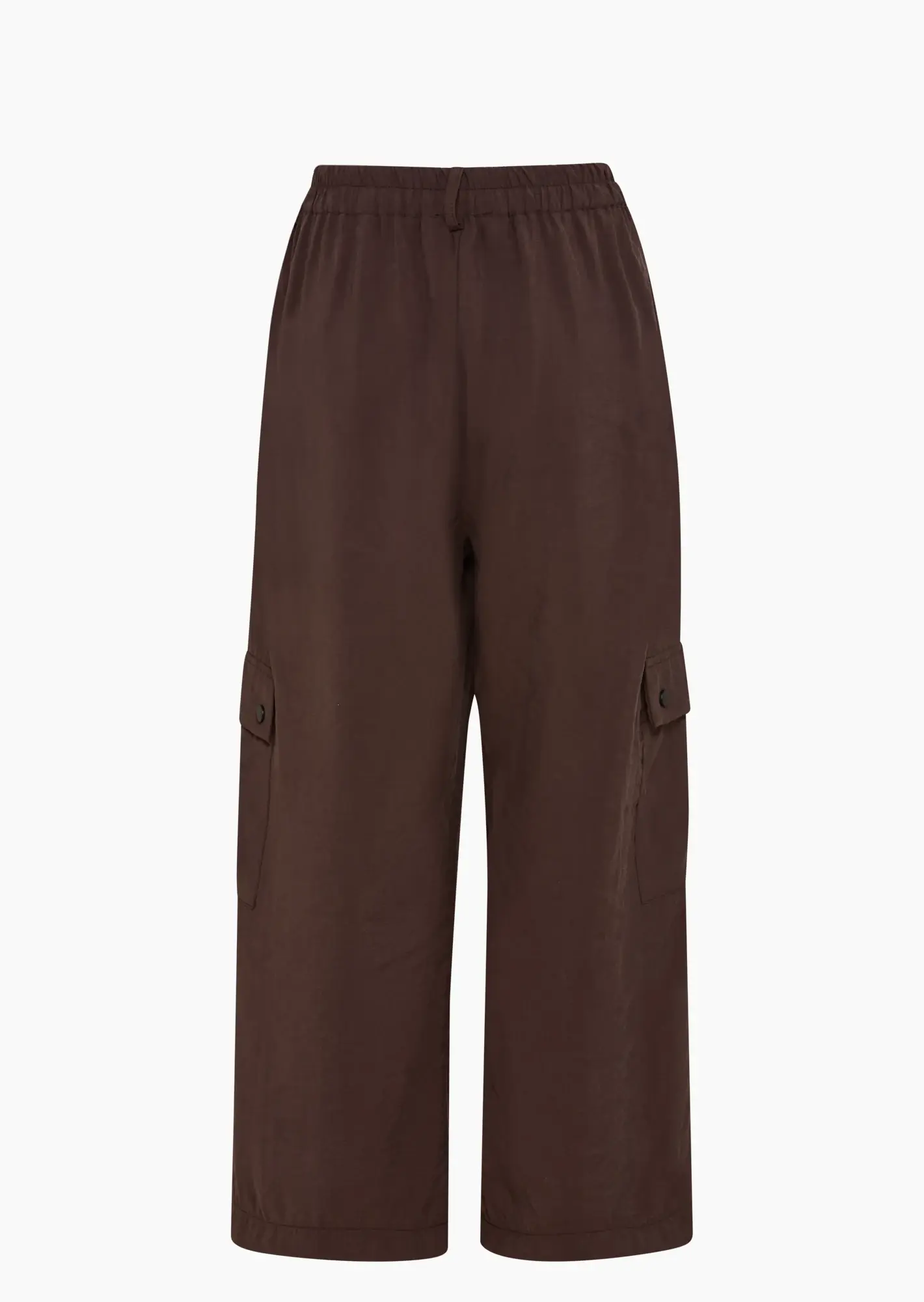 Wide Leg Modal Cargohose mit Zierband, taupe