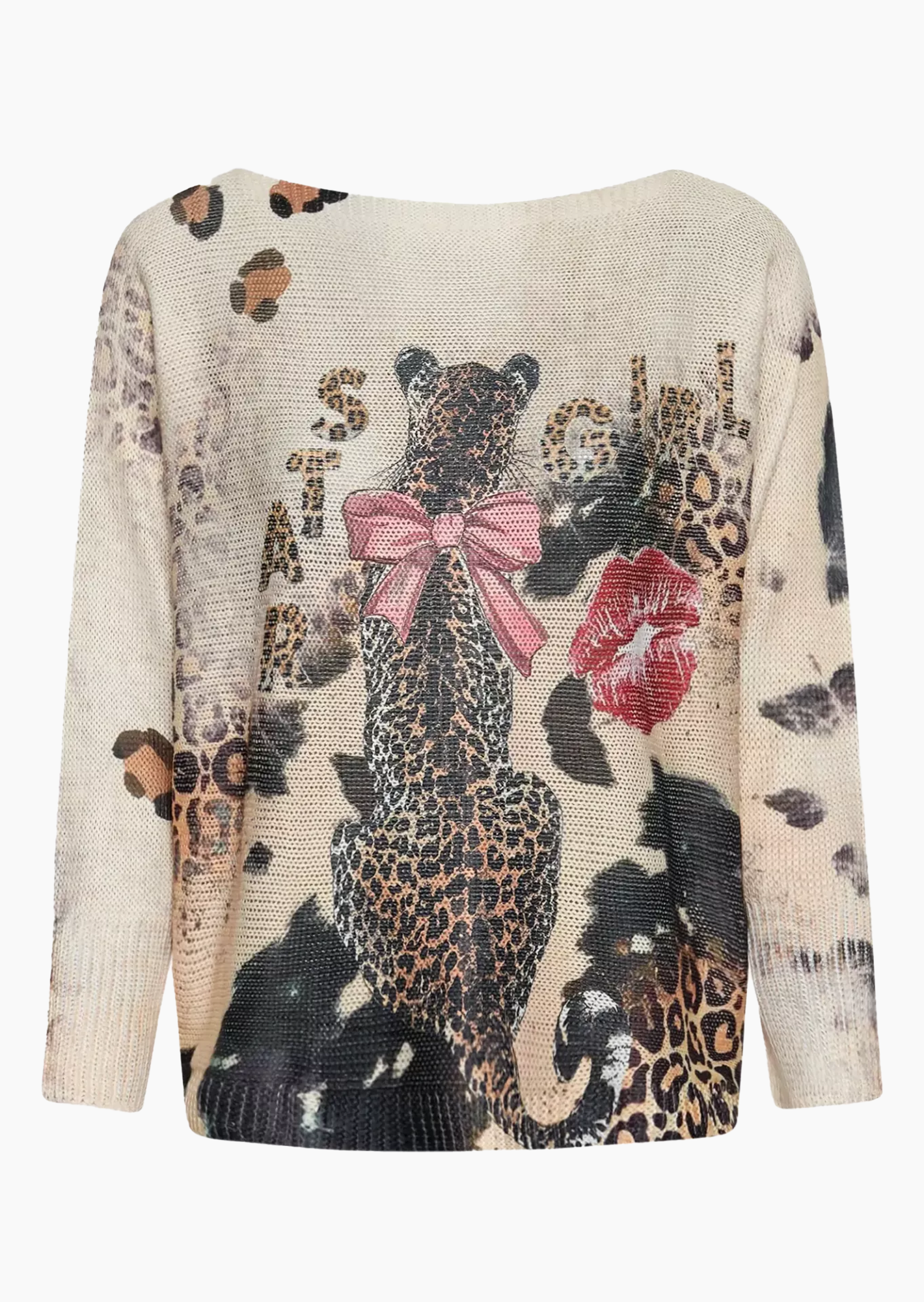 Urbaner Strickpullover 'Girl', crema-schwarz