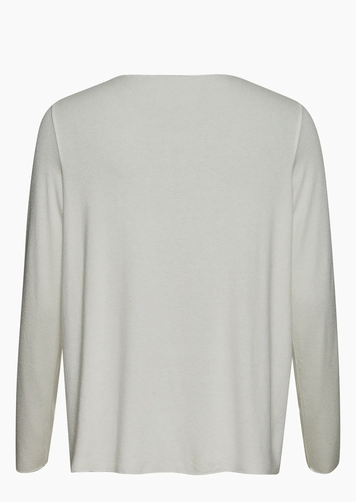 Langarmshirt in Feinstrick, offwhite