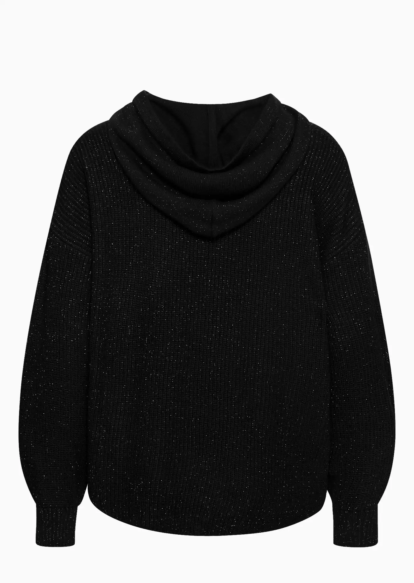 Strickpullover mit Ziersteinen, schwarz