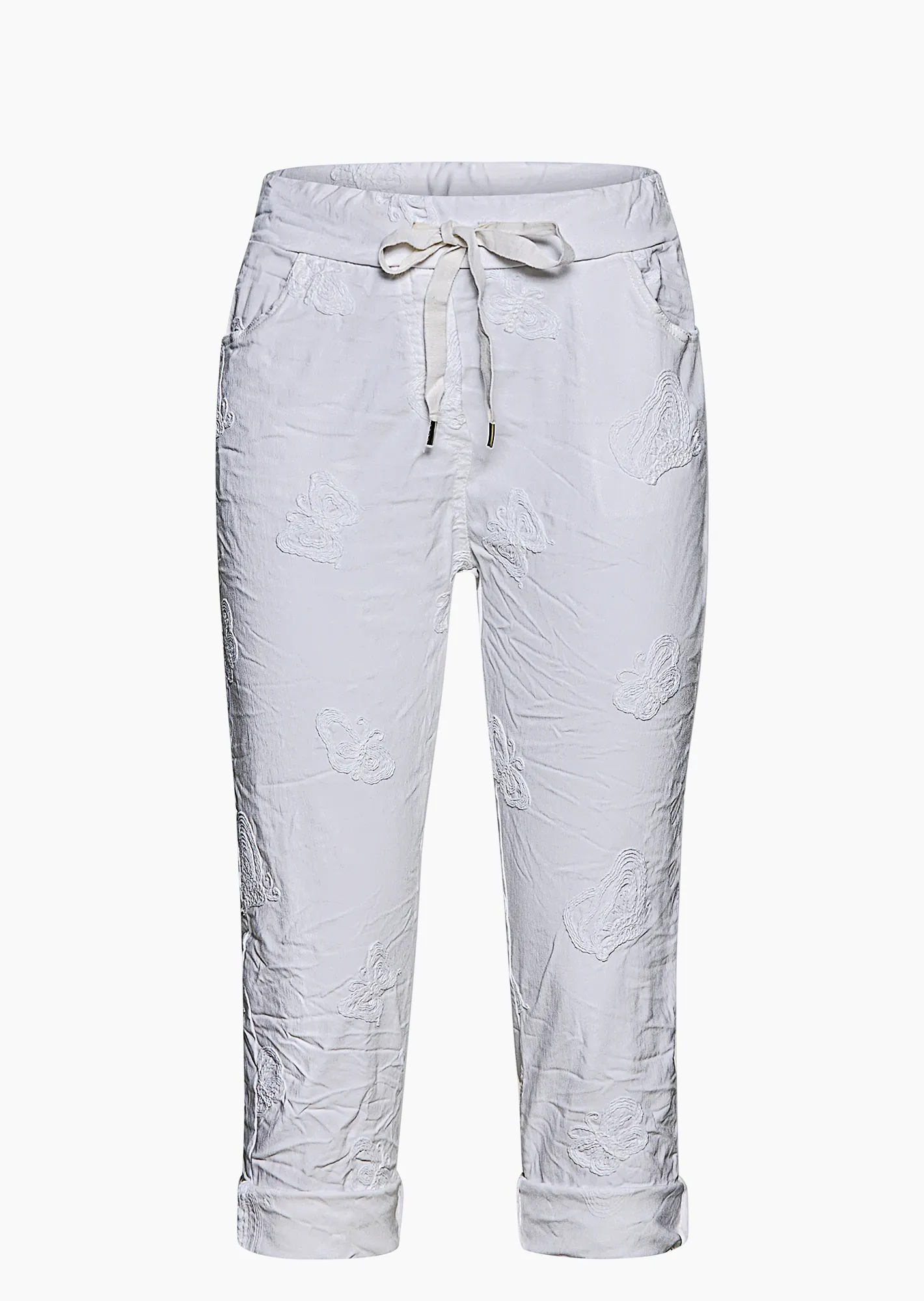 Capri-Joggpants 'Schmetterling', weiß