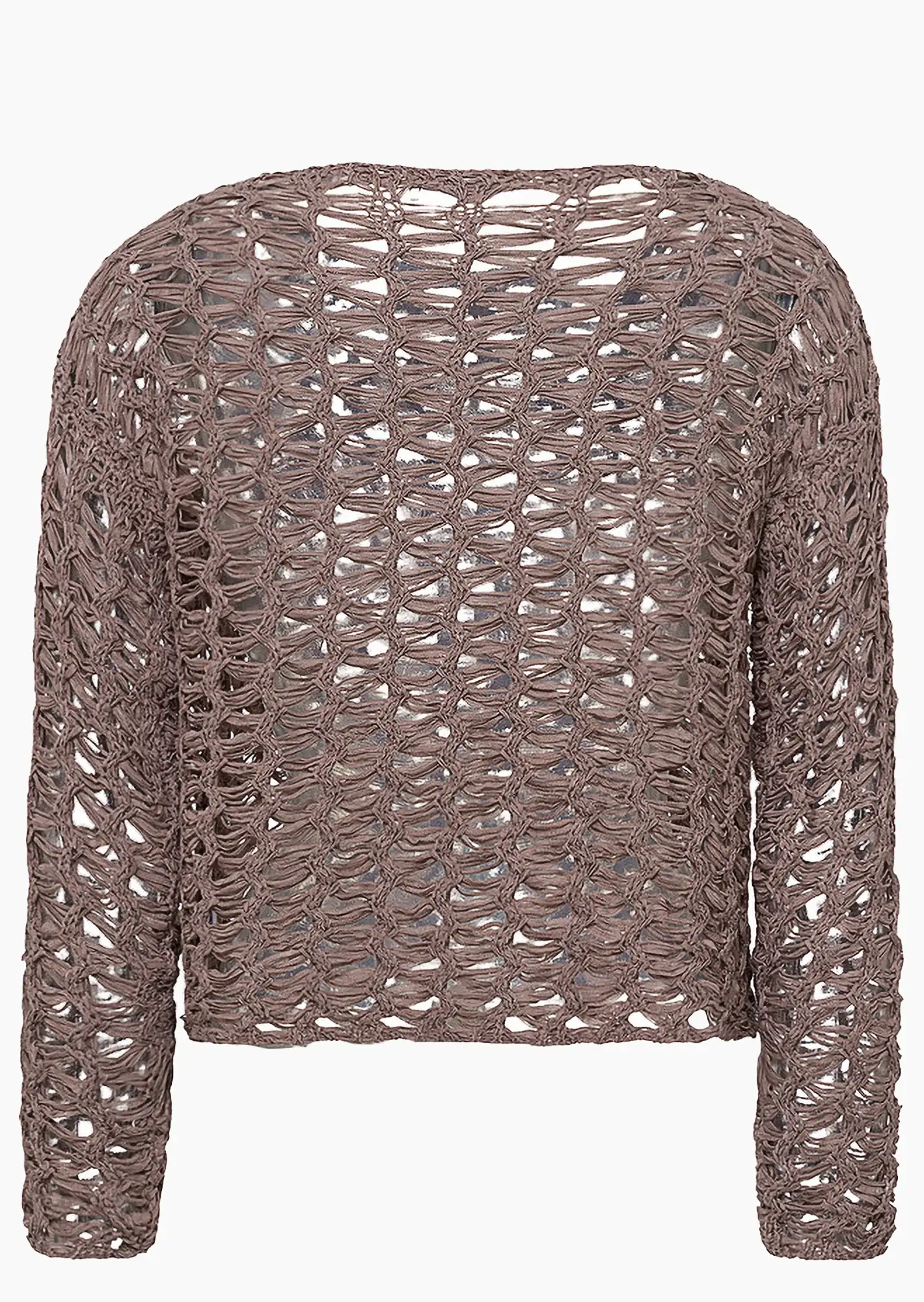 Lochstrickpullover, taupe