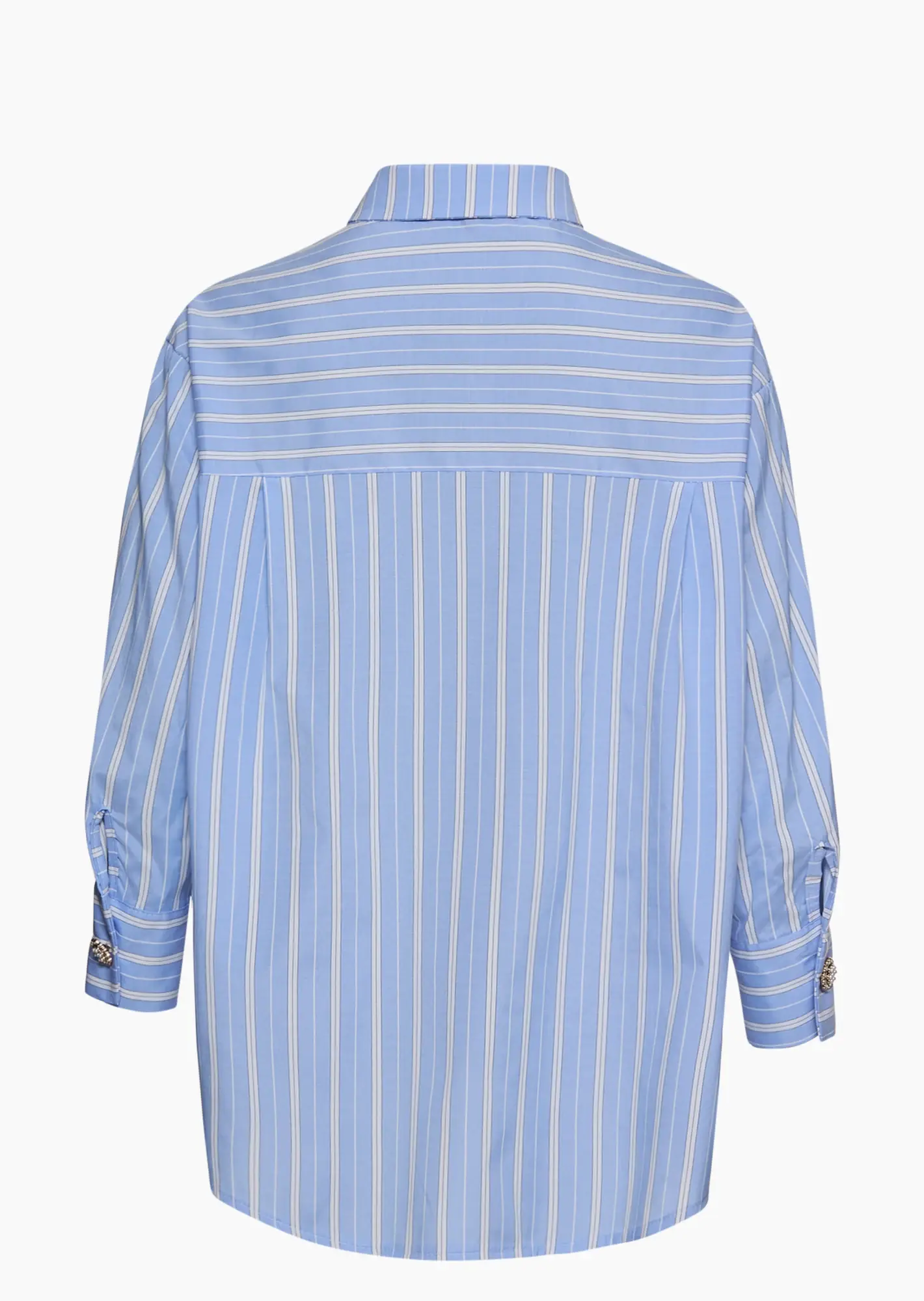 gestreifte Bluse mit Zierknöpfen, blau-weiß