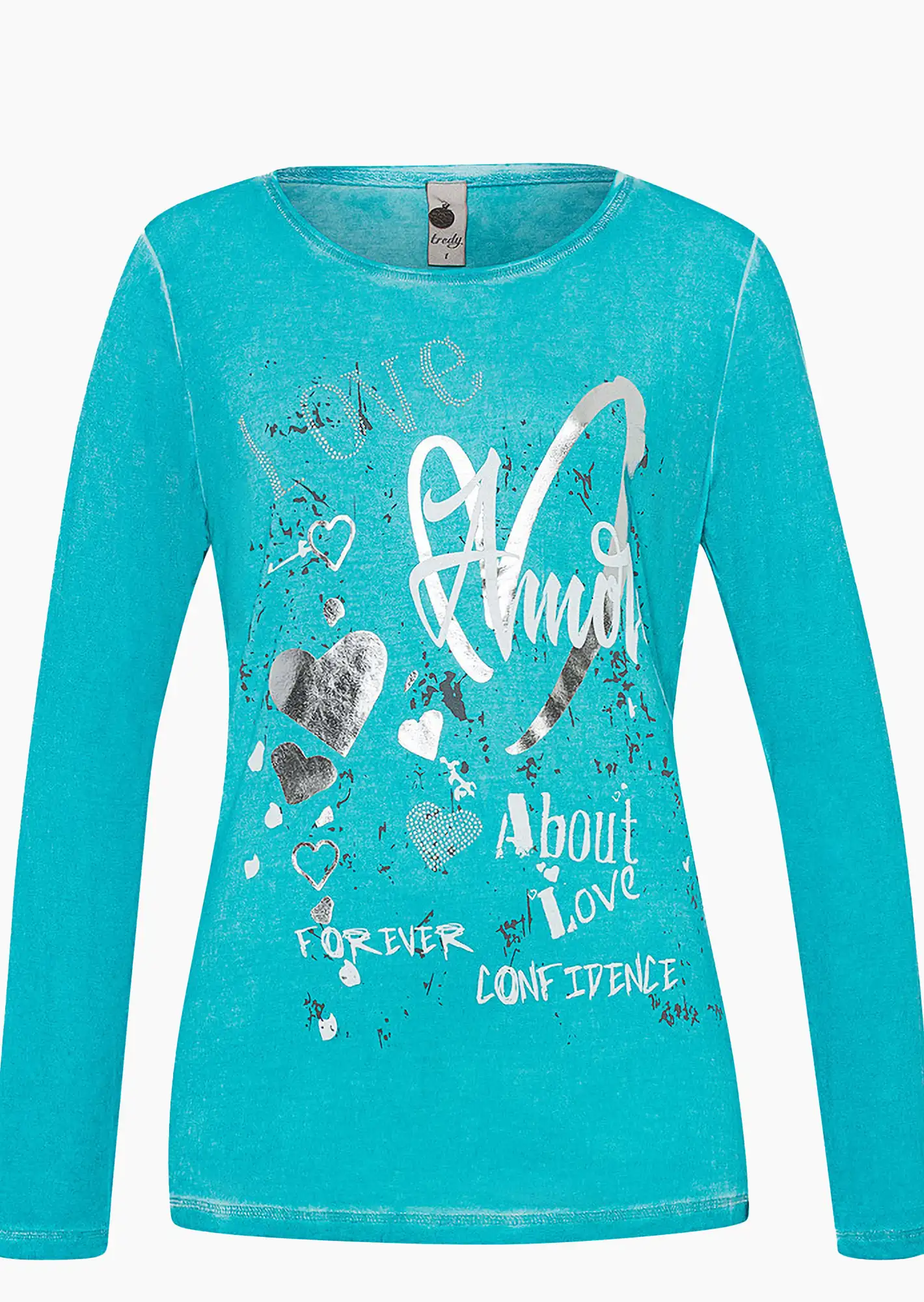 Langarmshirt 'Amore', caribbean