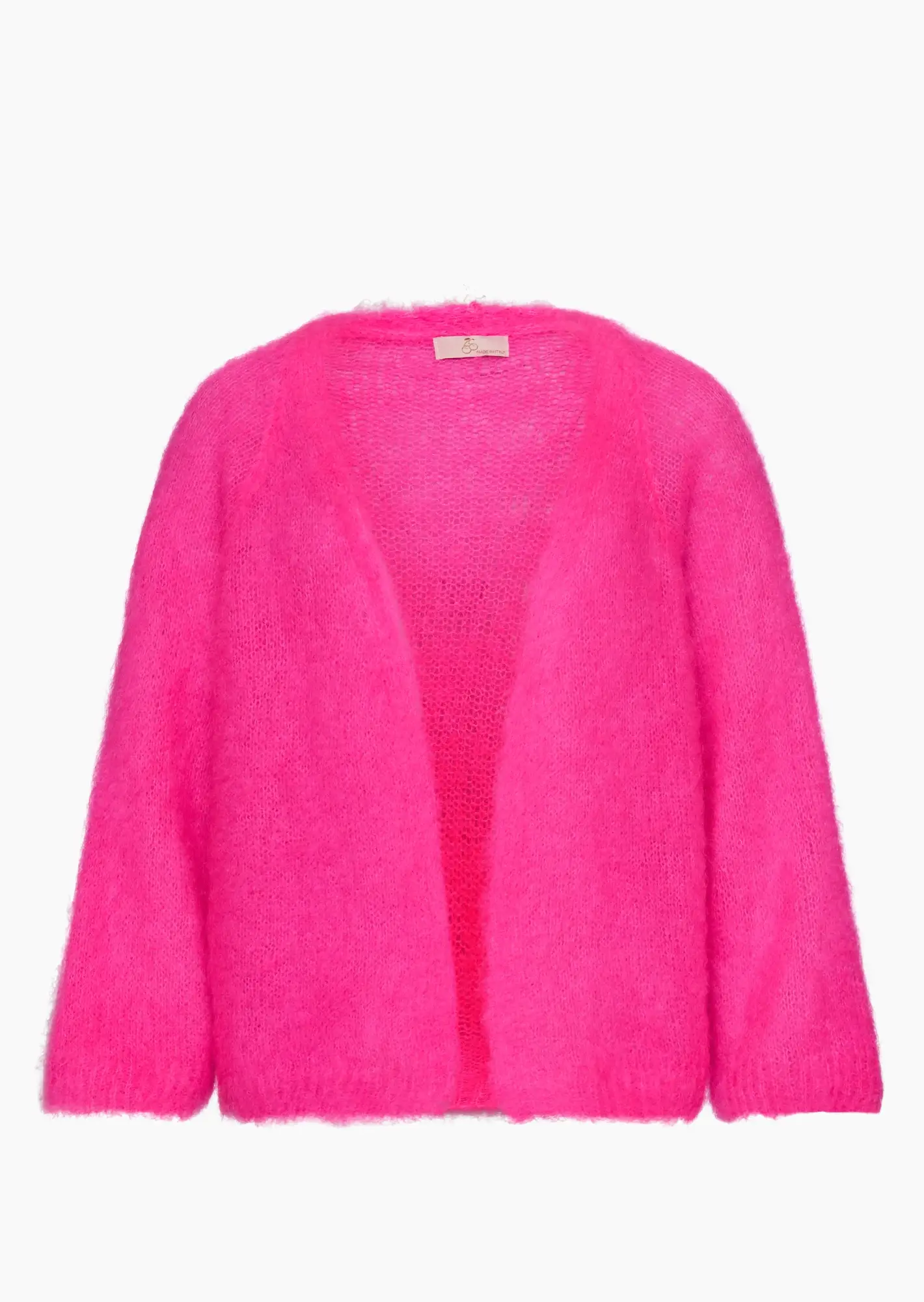 kuschelige Strickjacke, neonpink